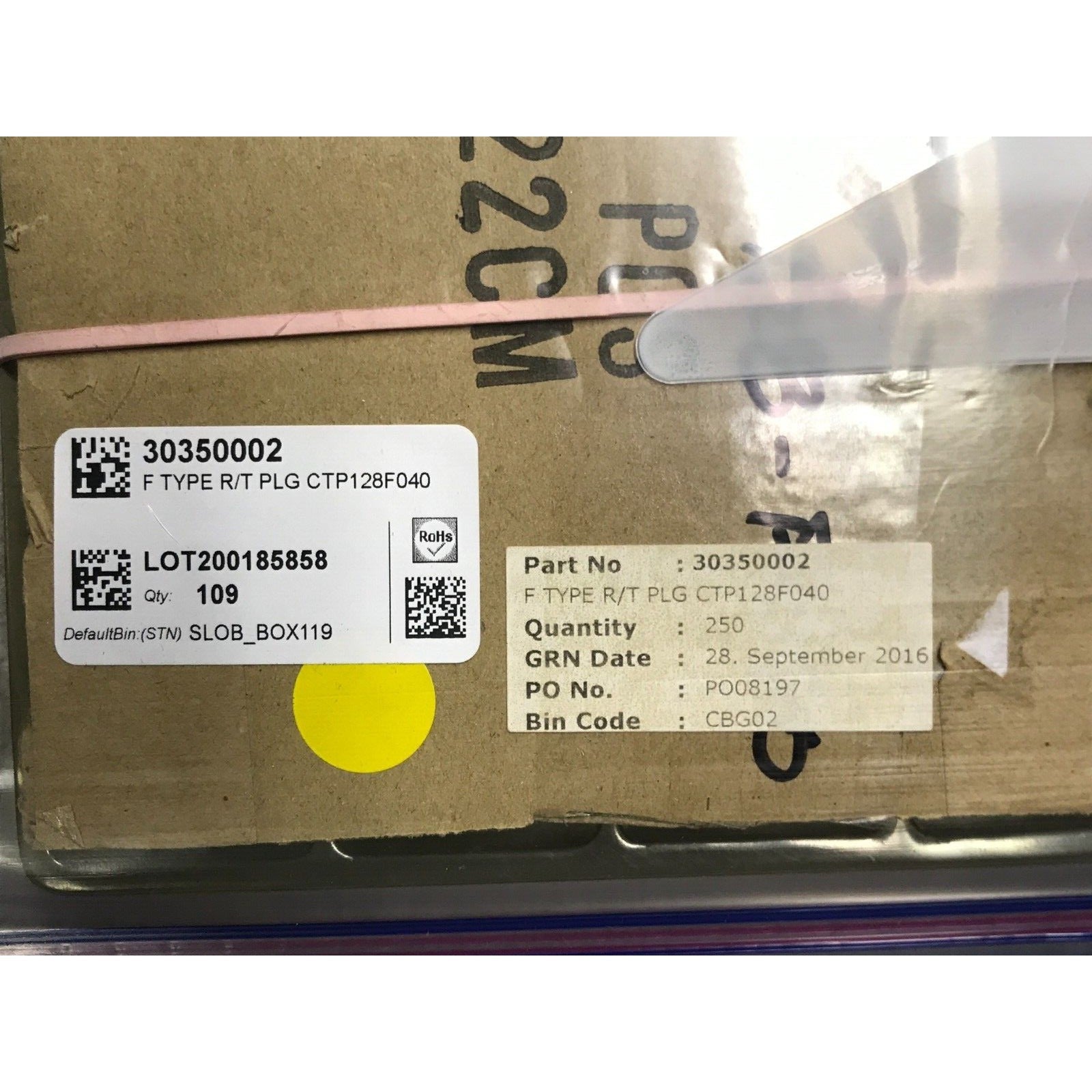 F-Type Male Panel Mount right angle CTP-128-F040 box with item labels