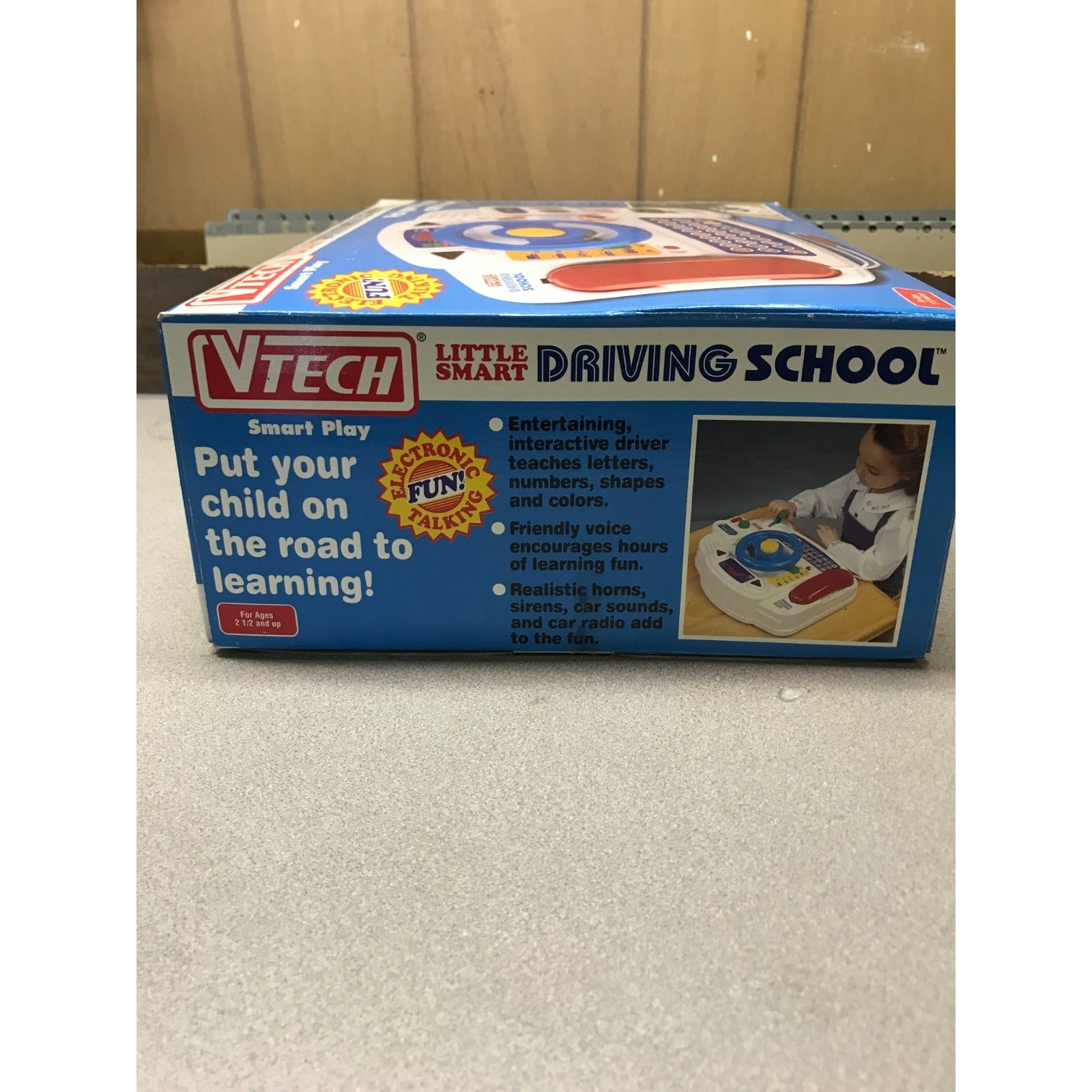 Vintage VTECH Little Smart Driving School side of box more item information