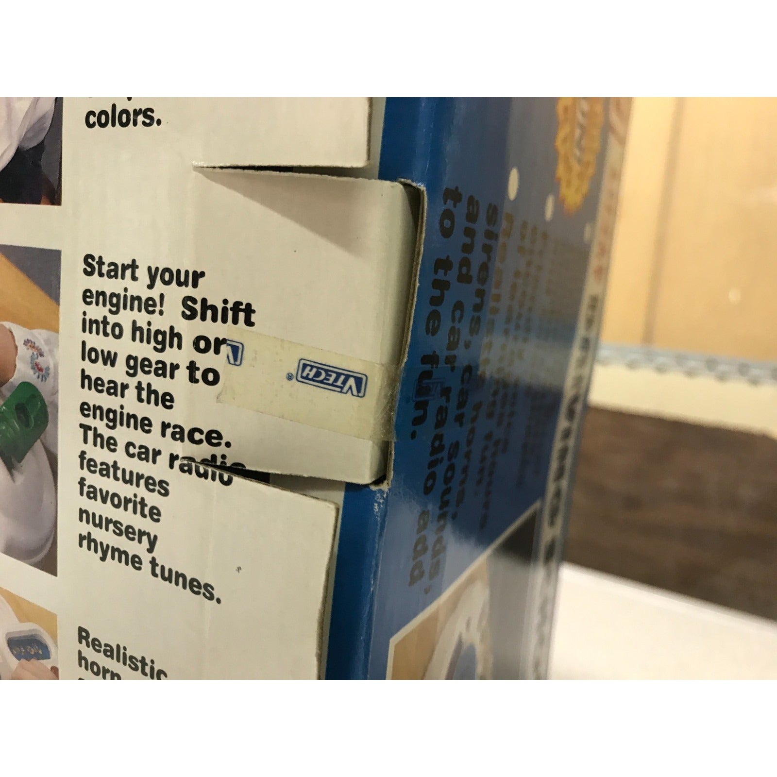 Vintage VTECH Little Smart Driving School closeup of box opening sealed
