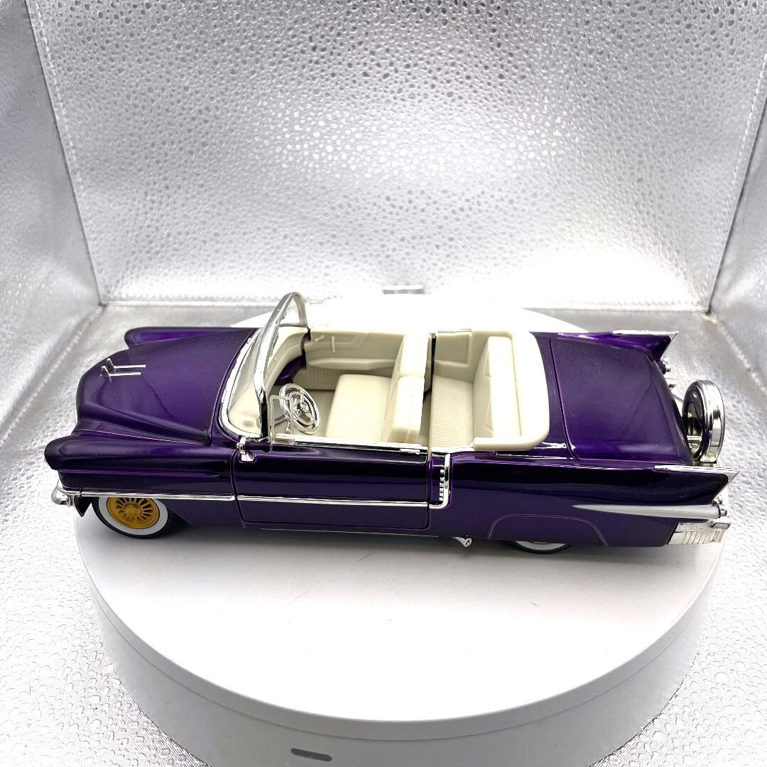 Jada Elvis Presley 1956 Cadillac Eldorado Purple Die Cast, Scale: 1/24, No. 31002 driver's side view