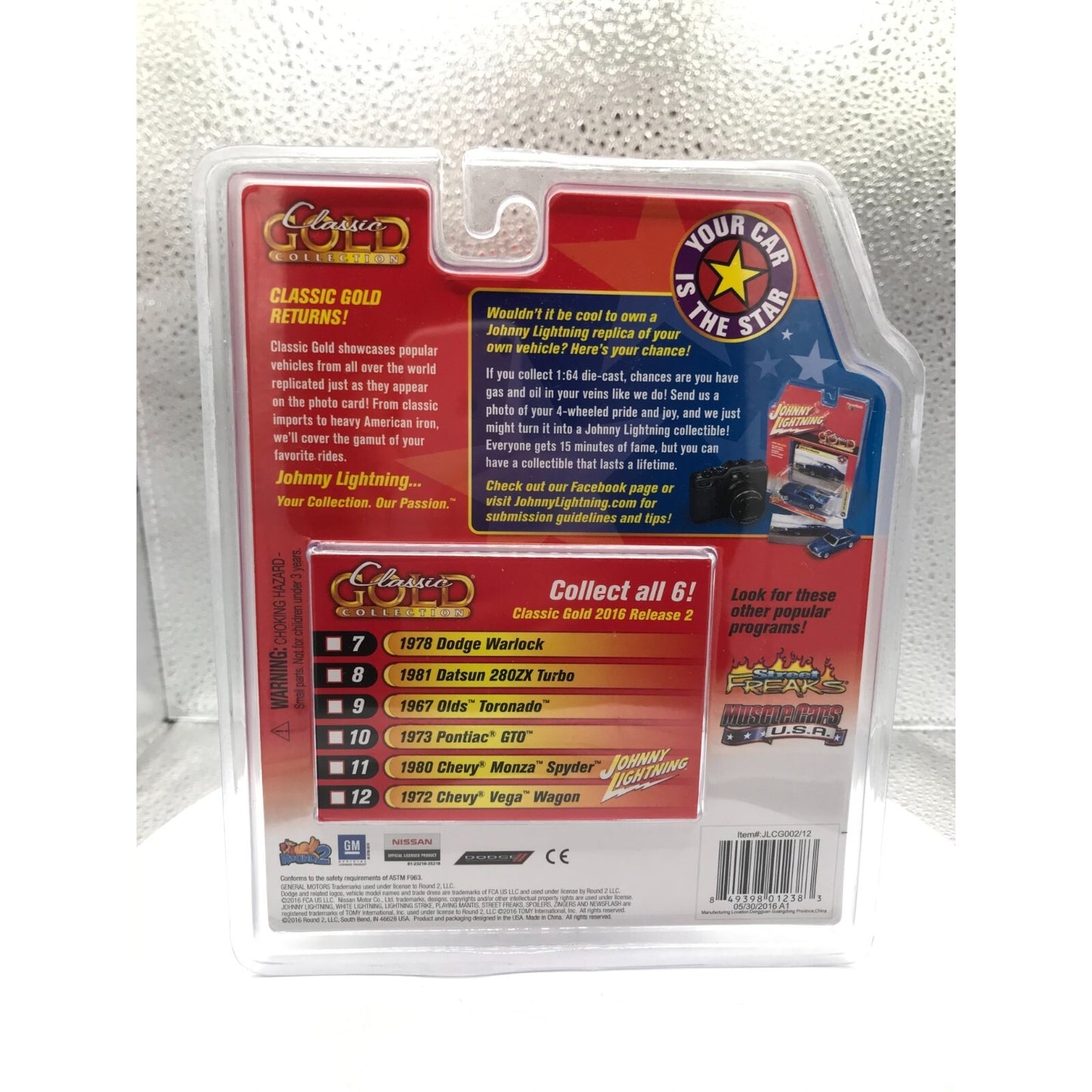 Johnny Lightning Gold 1981 Datsun 208ZX Turbo back of package item detials