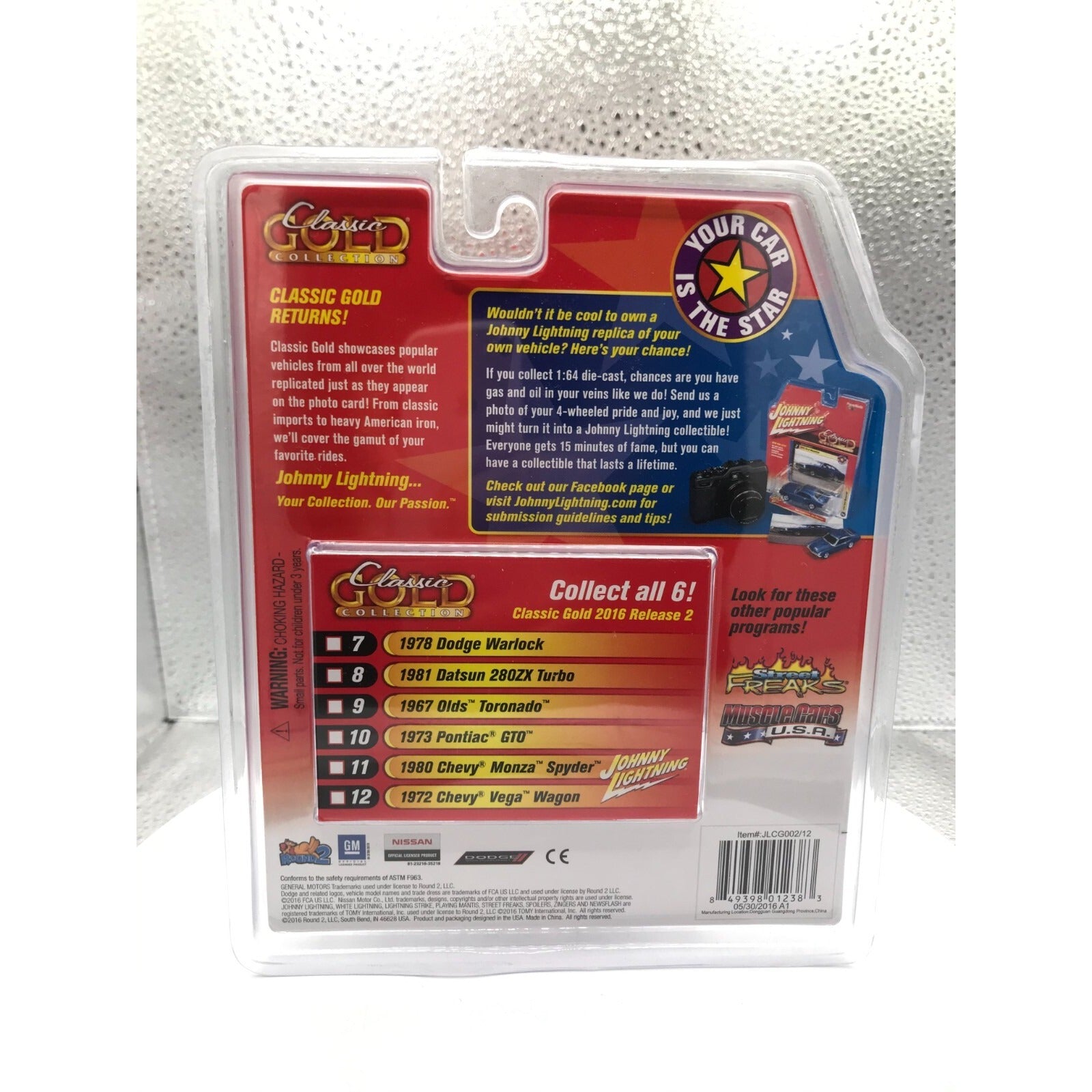 Johnny Lightning Gold 1981 Datsun 208ZX Turbo back of package item detials