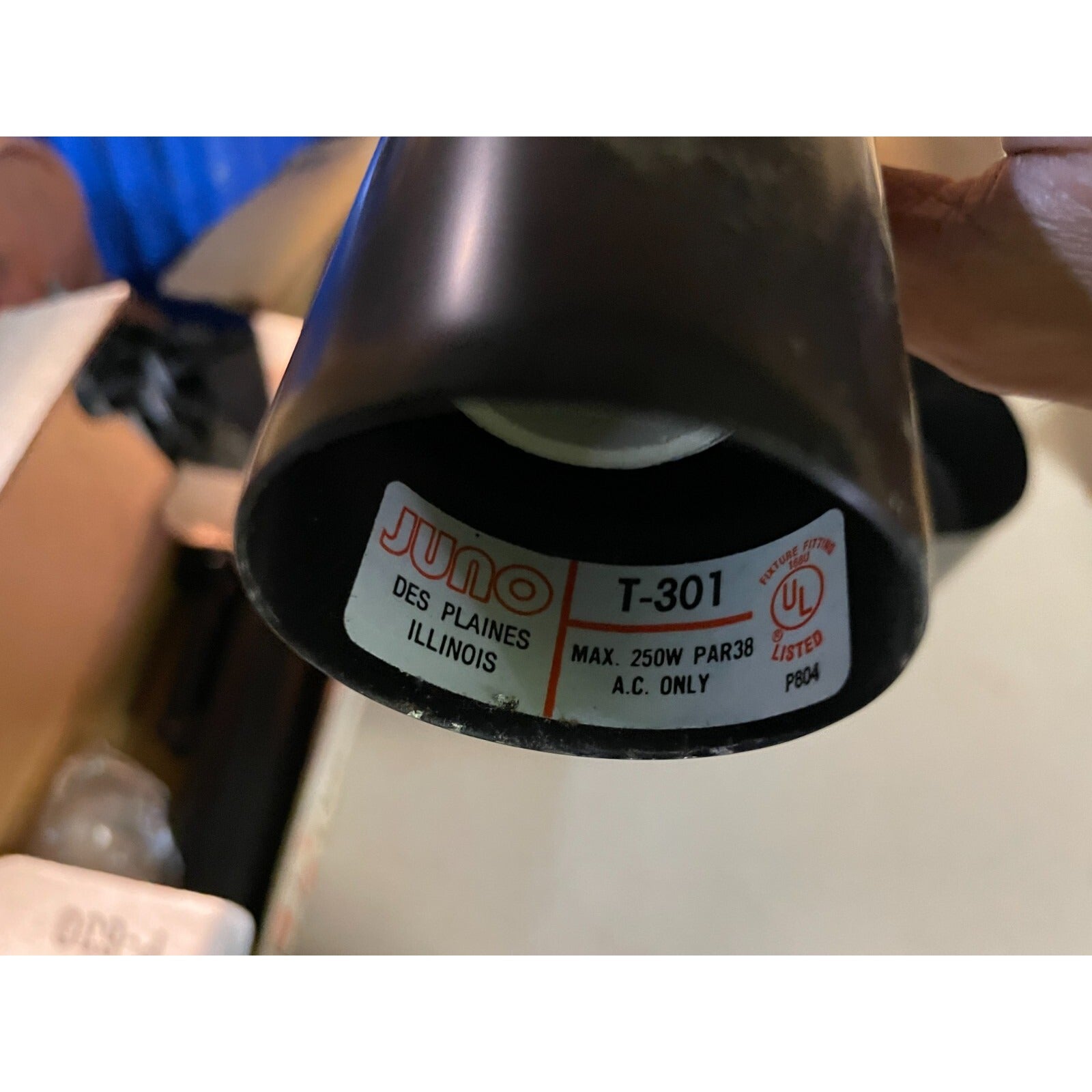 Juno Trac-Master Track Light Head Lamp Shade inside product label