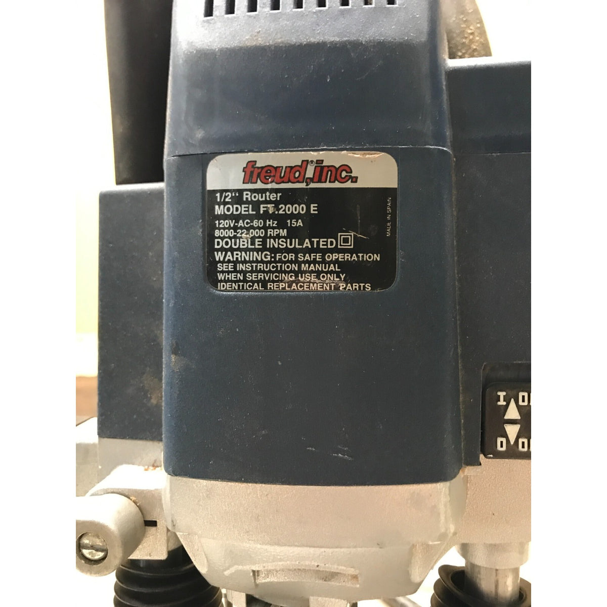 Freud Variable Speed Plunge Router Model FT-2000E – The Back Shop