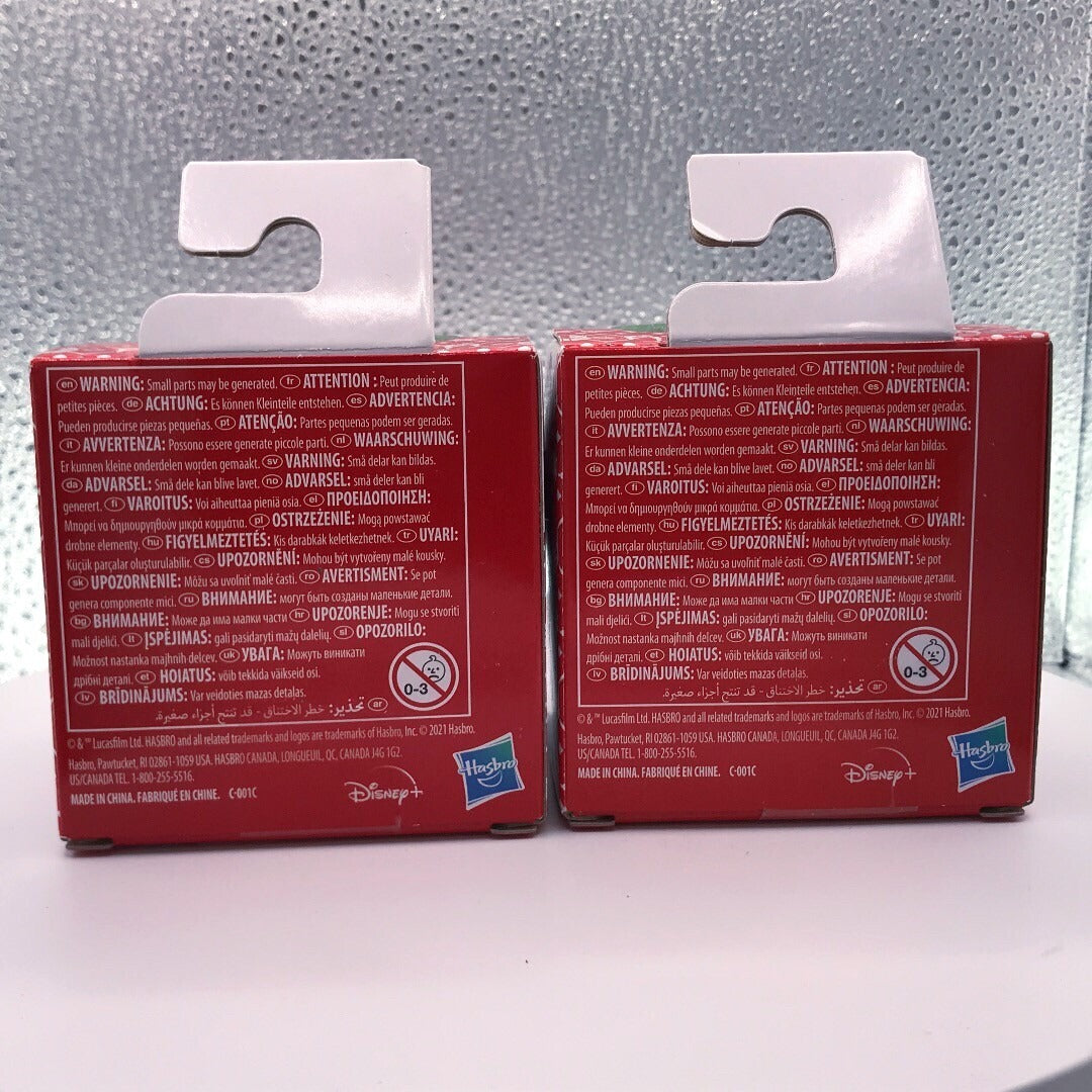The Mandalorian the Child Christmas Set of 2 Figurines back of packages