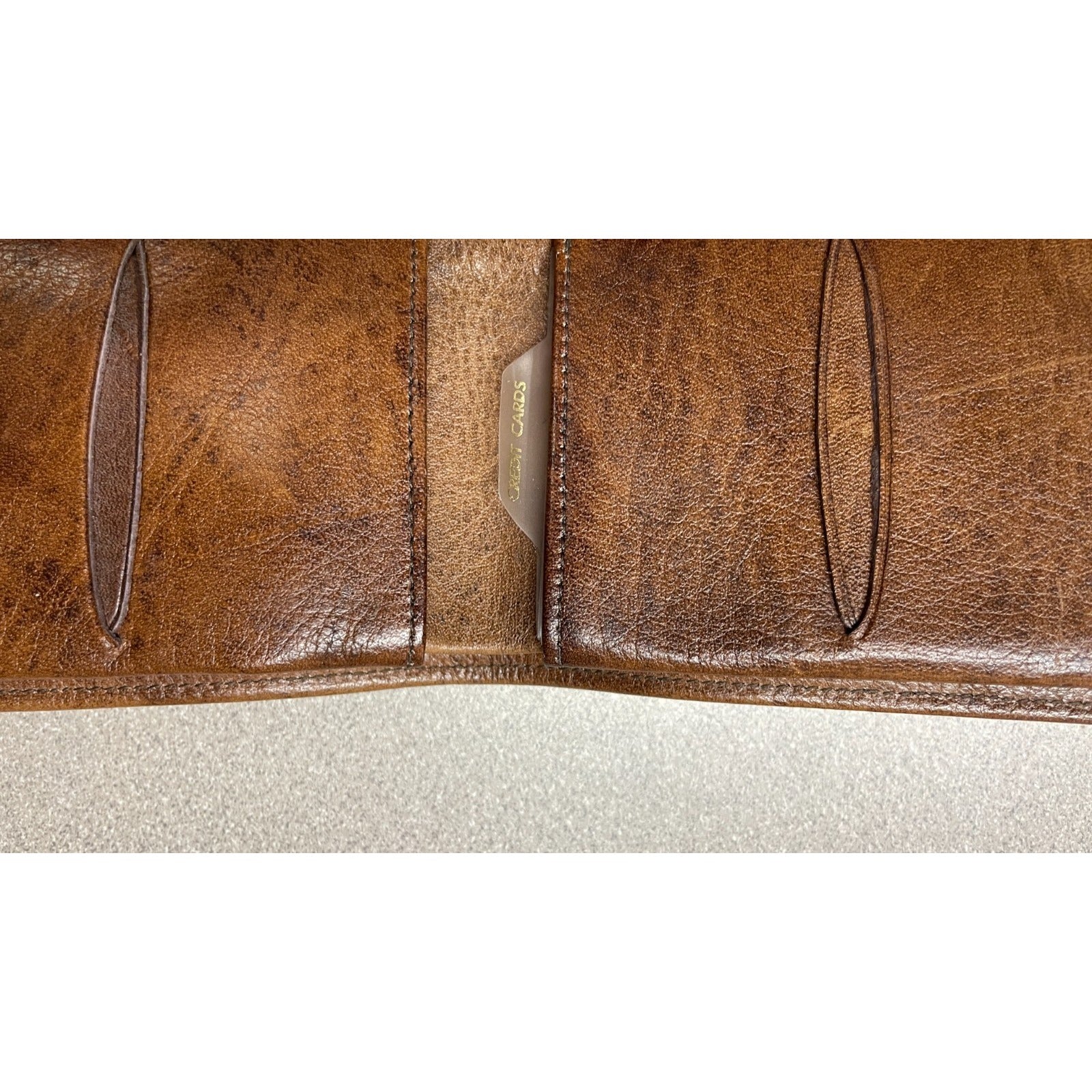 Stanley of England Brown Leather Wallet wallet unfolded card slots visible