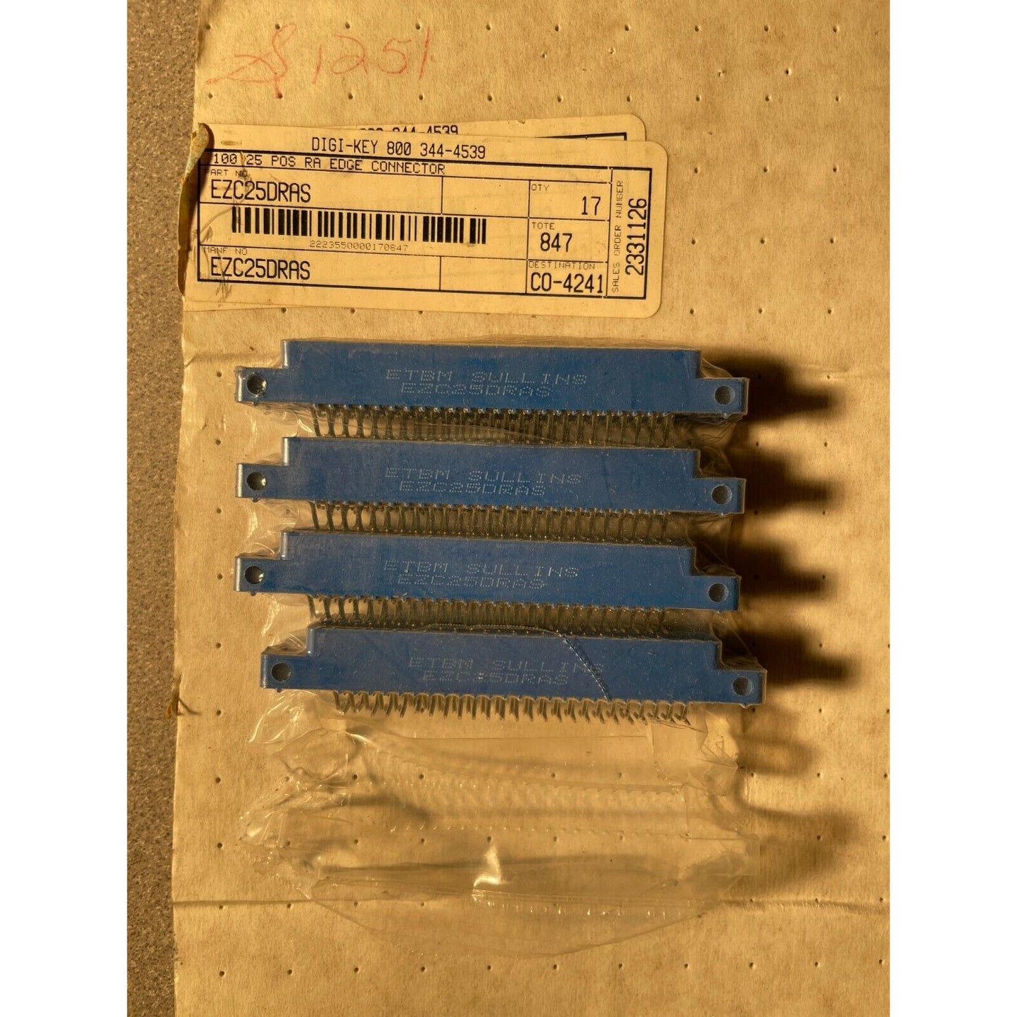 Digi-Key ETBM Sullins EZC25DRAS Plug - Lot of 4