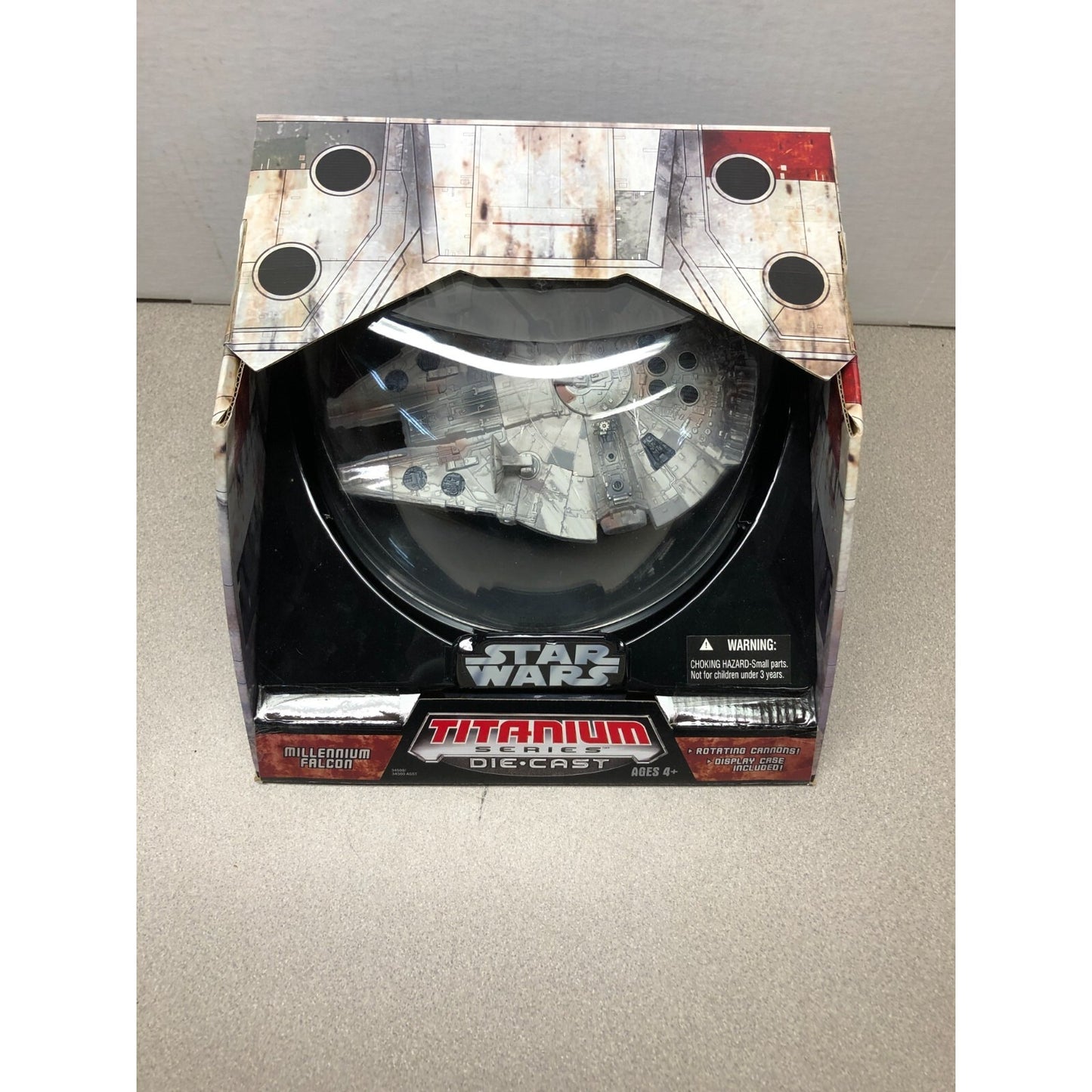 Star Wars Titanium Die Cast Millennium Falcon front view displaying item