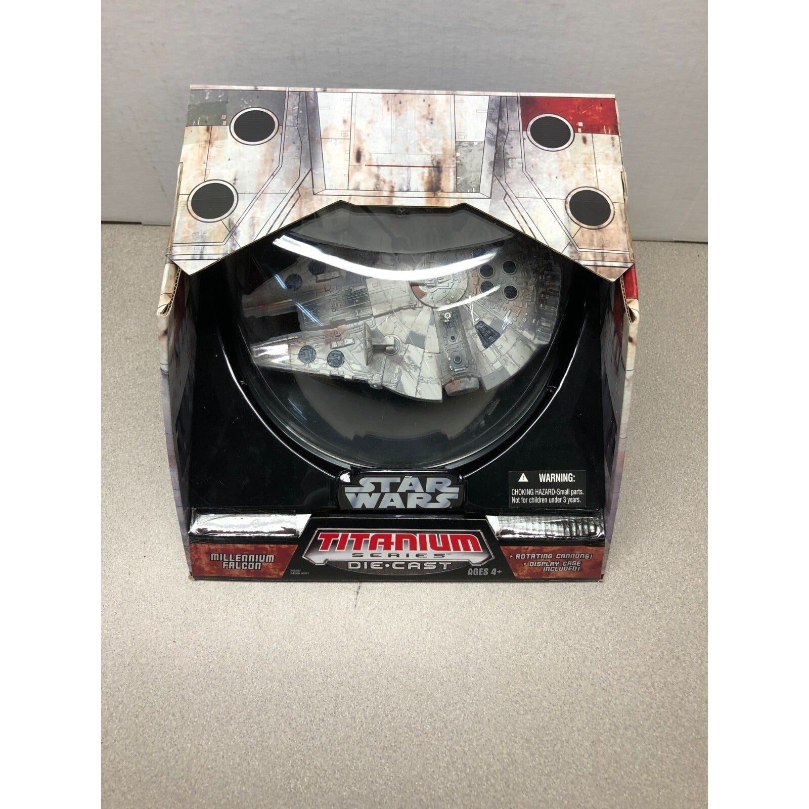 Star Wars Titanium Die Cast Millennium Falcon front view displaying item