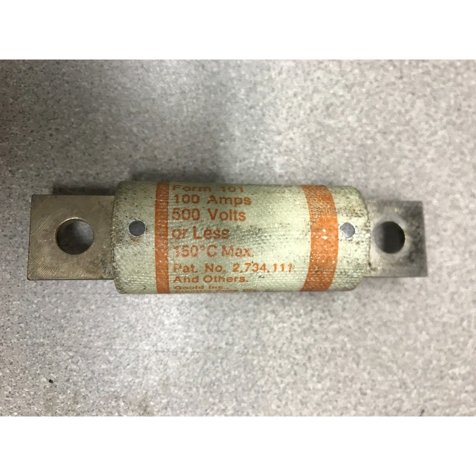 Gould Shawmut A50P100 Type 4 Fuse 100A 500V or Less - Lot of 2 side view with specifications listed