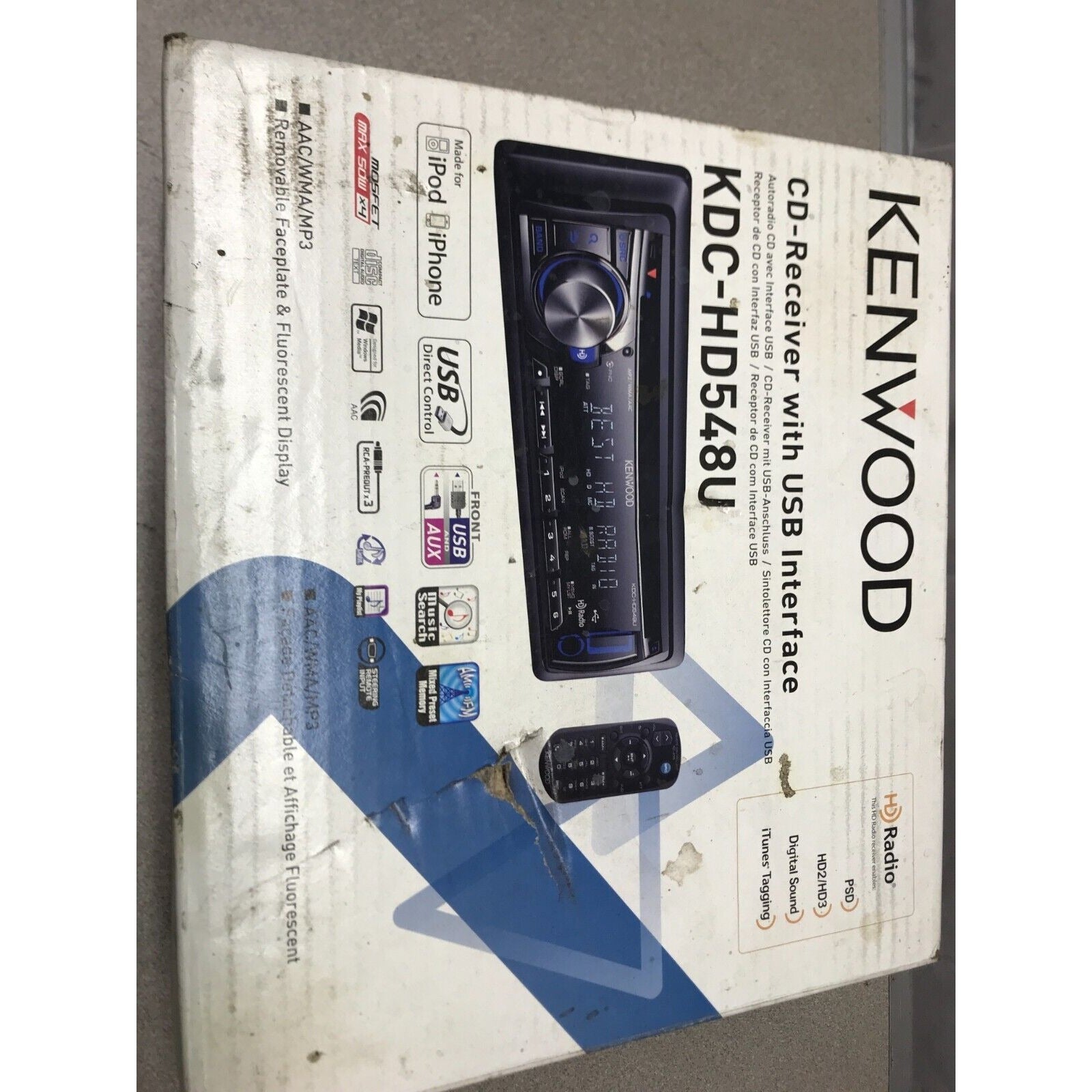 Kenwood Car Radio CD Receiver USB Interface KDC-HD548U box