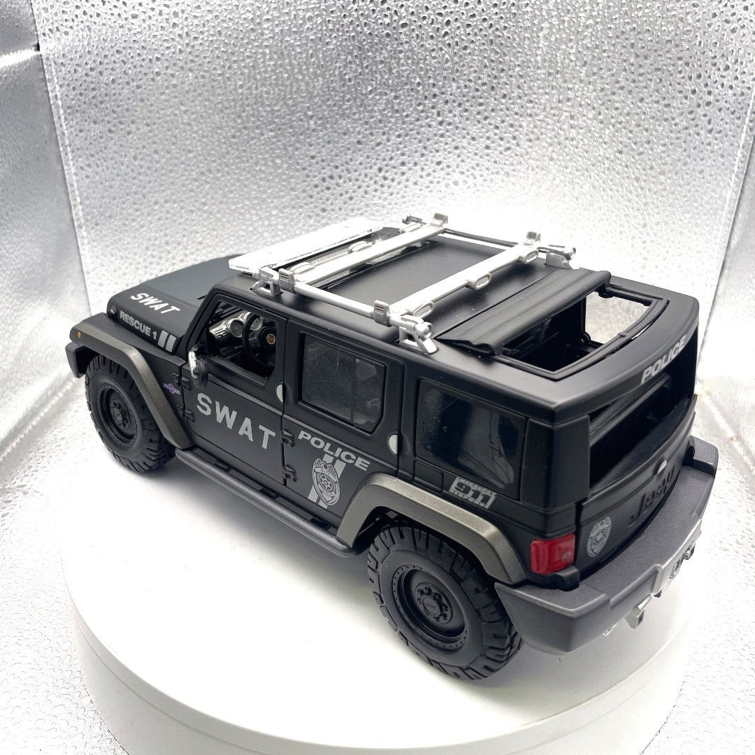 Maisto Jeep Rescue Concept SWAT Black Die Cast, Scale: 1/18, 11532 drivers side/back end view