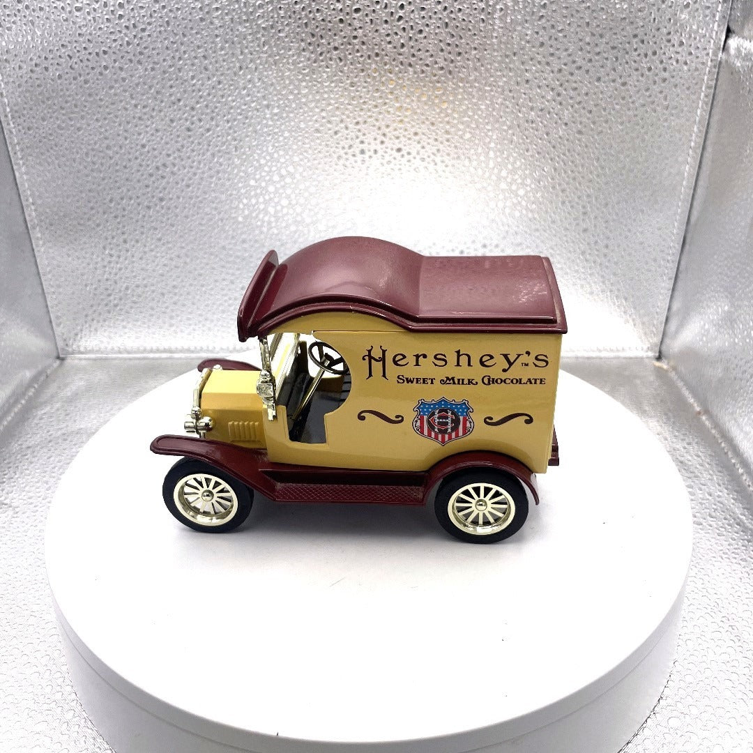 Gearbox Toy Replica 1912 Delivery Car Ford Model T Coin Bank, Hershey's Sweet Milk Chocolate
 drivers side view