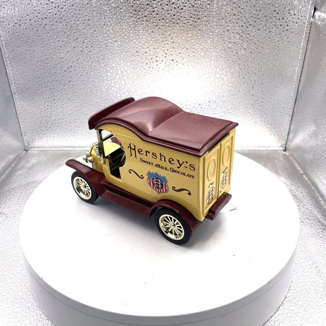Gearbox Toy Replica 1912 Delivery Car Ford Model T Coin Bank, Hershey's Sweet Milk Chocolate
 drivers side/back end view