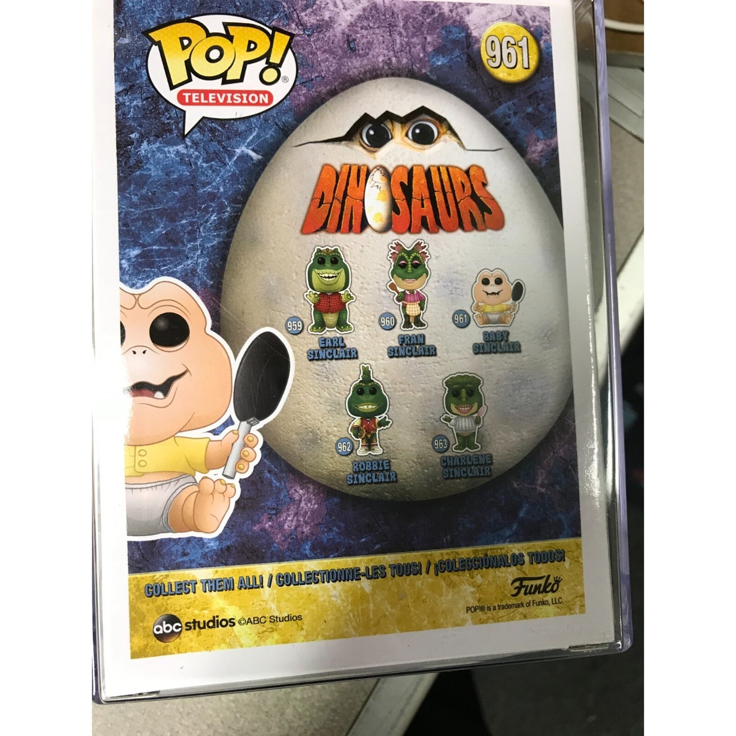 Pop! Television Baby Sinclair Dinosaur Vinyl Figure back of box