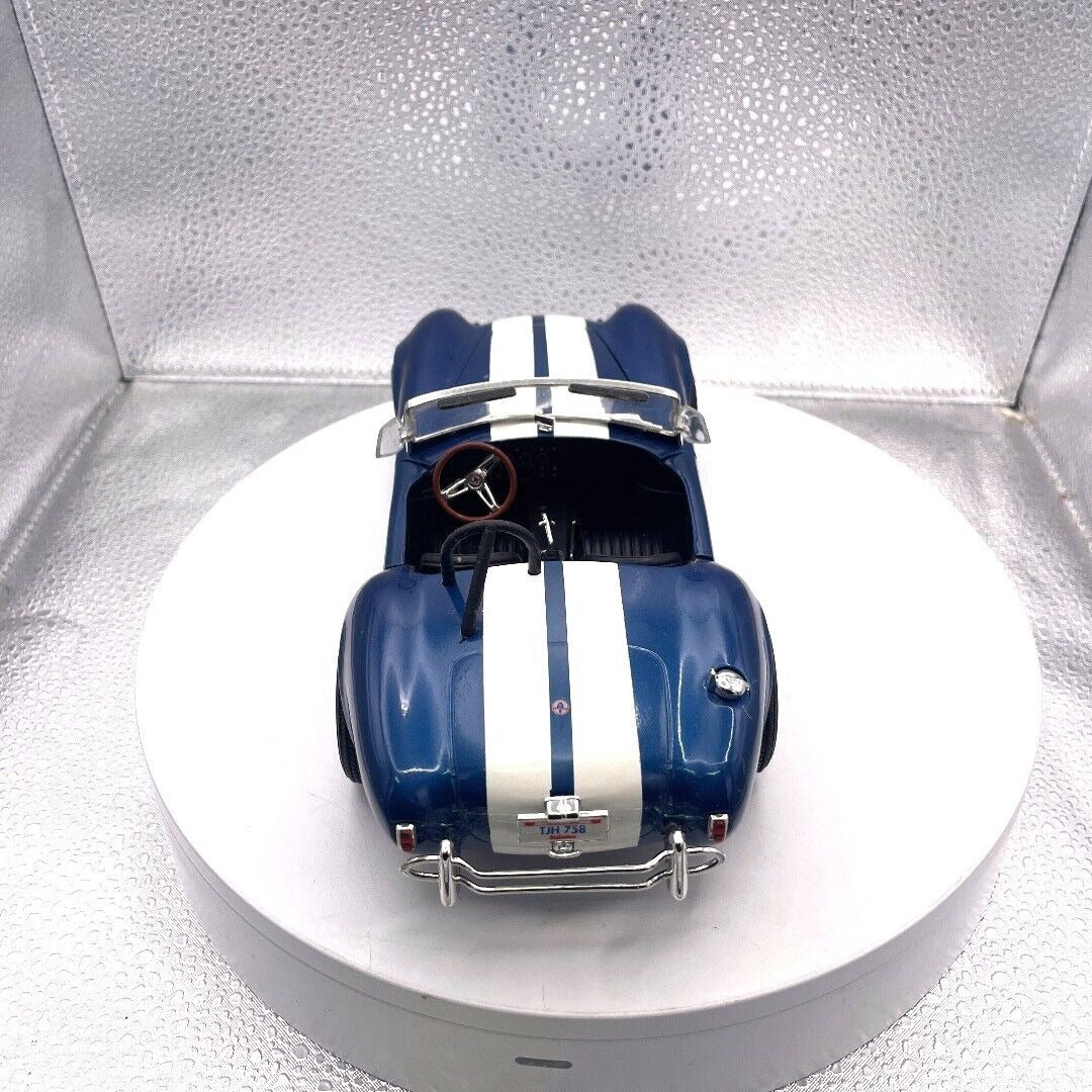 ERTL Shelby Cobra 437 Blue and White Stripe Die Cast, Scale 1/18 rear view