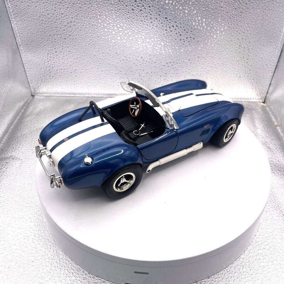 ERTL Shelby Cobra 437 Blue and White Stripe Die Cast, Scale 1/18 passenger side view