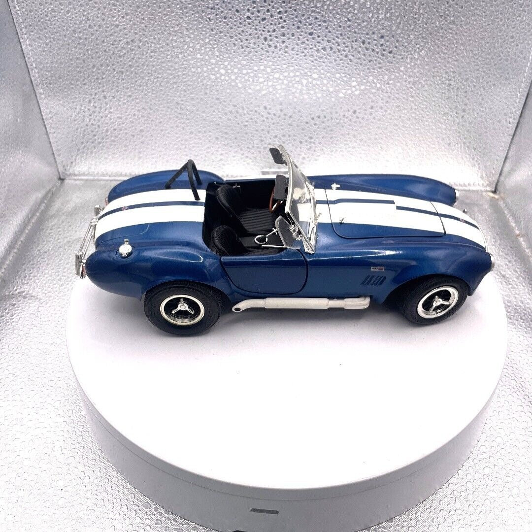 ERTL Shelby Cobra 437 Blue and White Stripe Die Cast, Scale 1/18 passenger side view