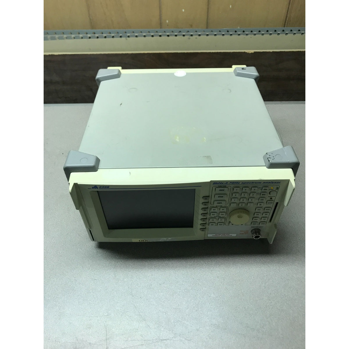 IFR 2398 9 kHz-2.7 GHz, +26 to -105 dBm, Spectrum Analyzer top and front panel view