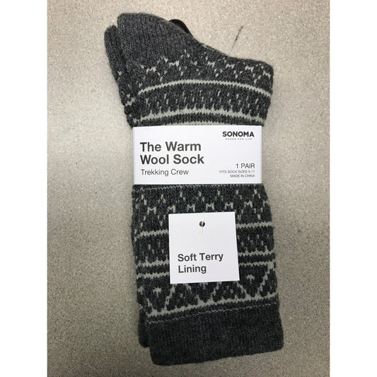 Sonoma The Warm Wool Sock - Size 9-11 Women's Trekking Crew