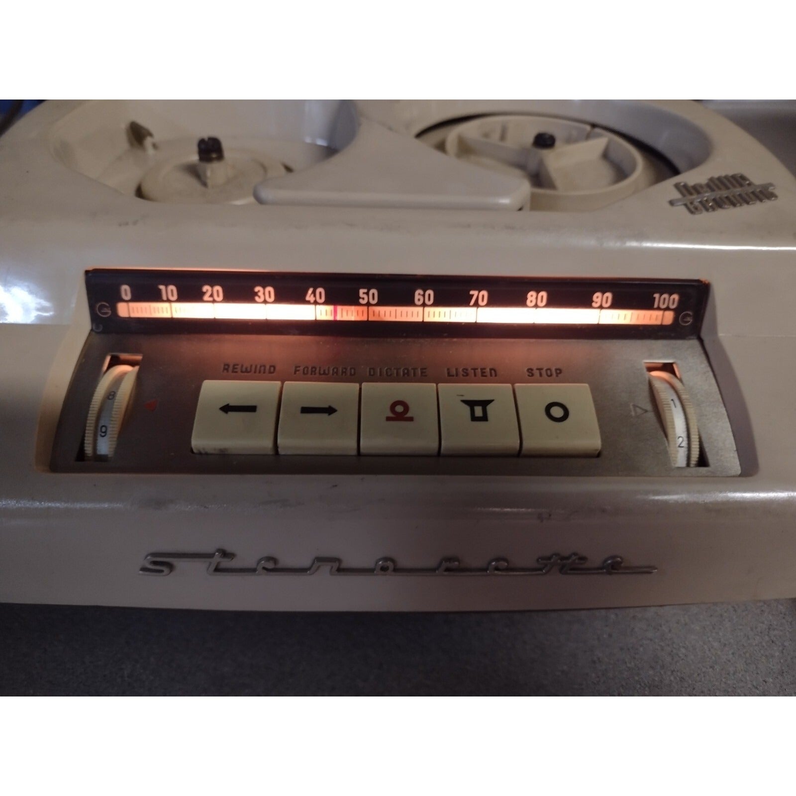 Dejur Grundig Stenorette Audio Tape Recorder/Player - W082338 controls closeup