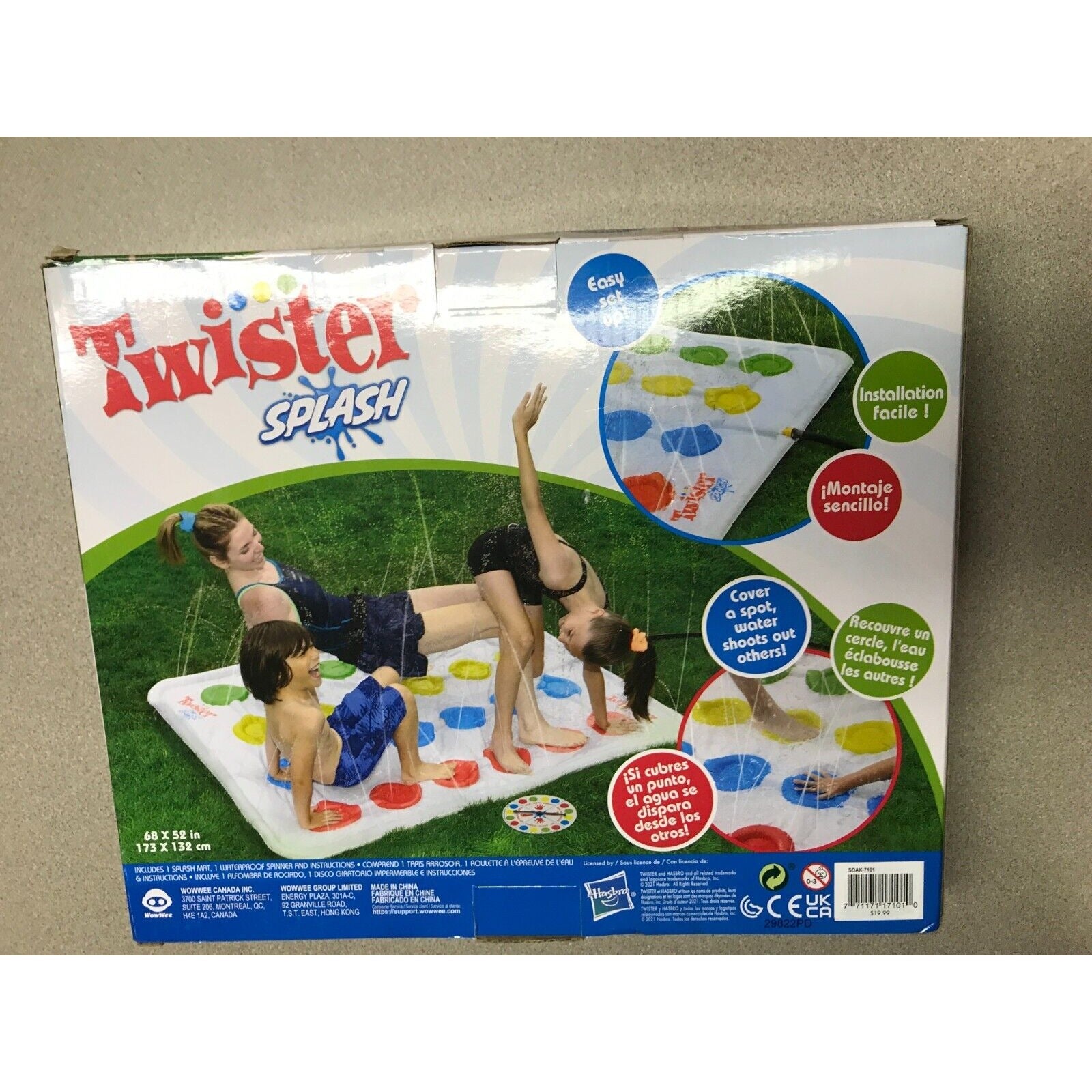 Twister Splash Sprinkler Game back of box
