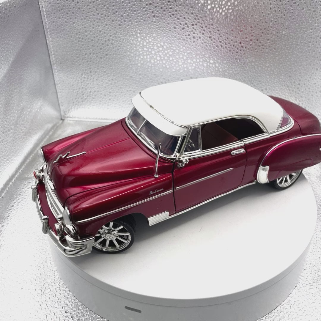Motor Max 1955 Chevrolet Bel Air Burgundy Die Cast, Scale: 1/18, No. 73184 on turn table video