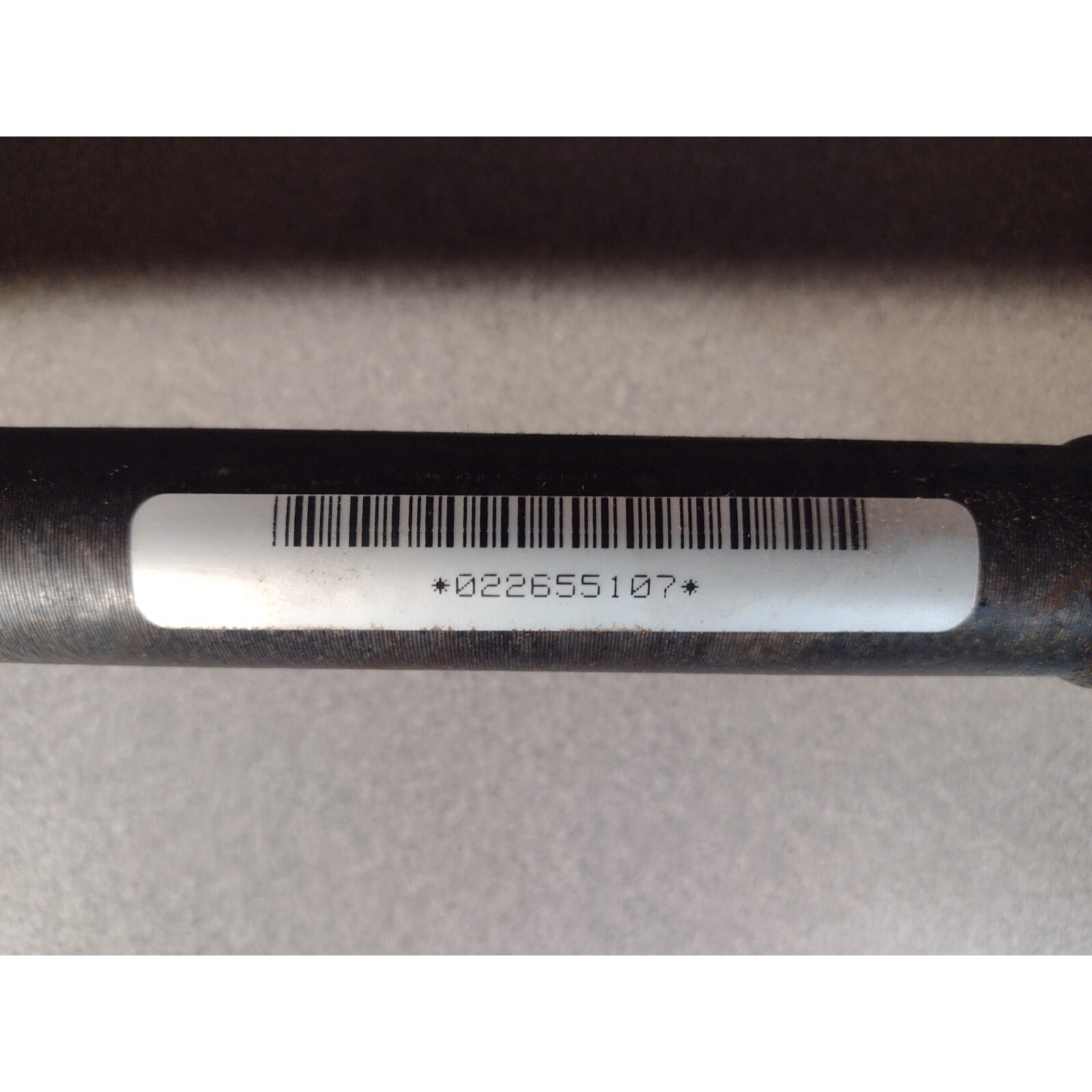 Dynamic Axle Complete Axle Assembly H-107, 022655107 bar code closeup part number