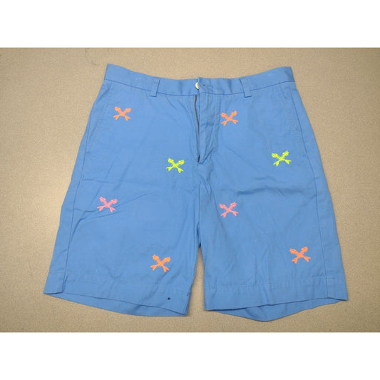 Vineyard Vines Blue Crossed Fish Bone Breaker Shorts