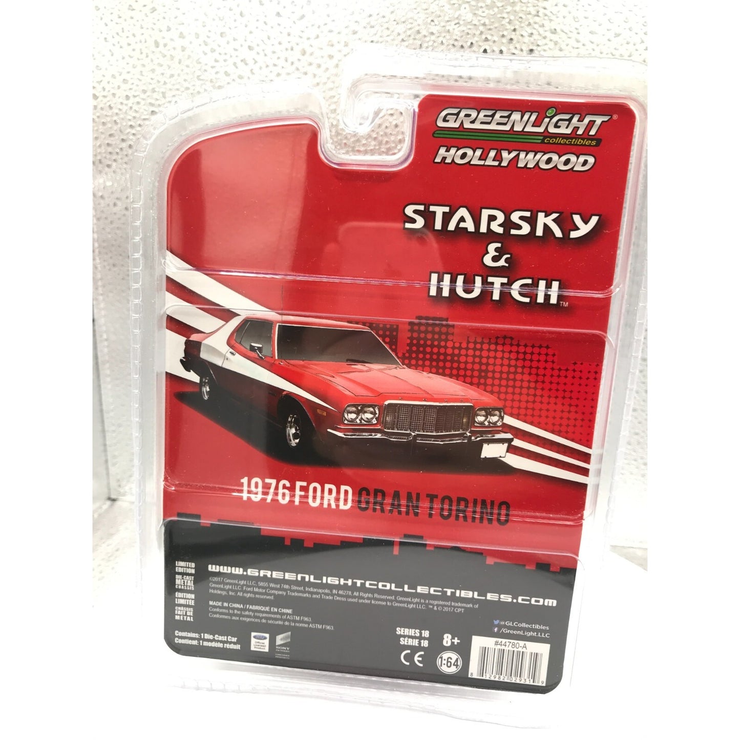 Greenlight Starsky &amp; Hutch 1976 Ford Gran Torino back of package item details
