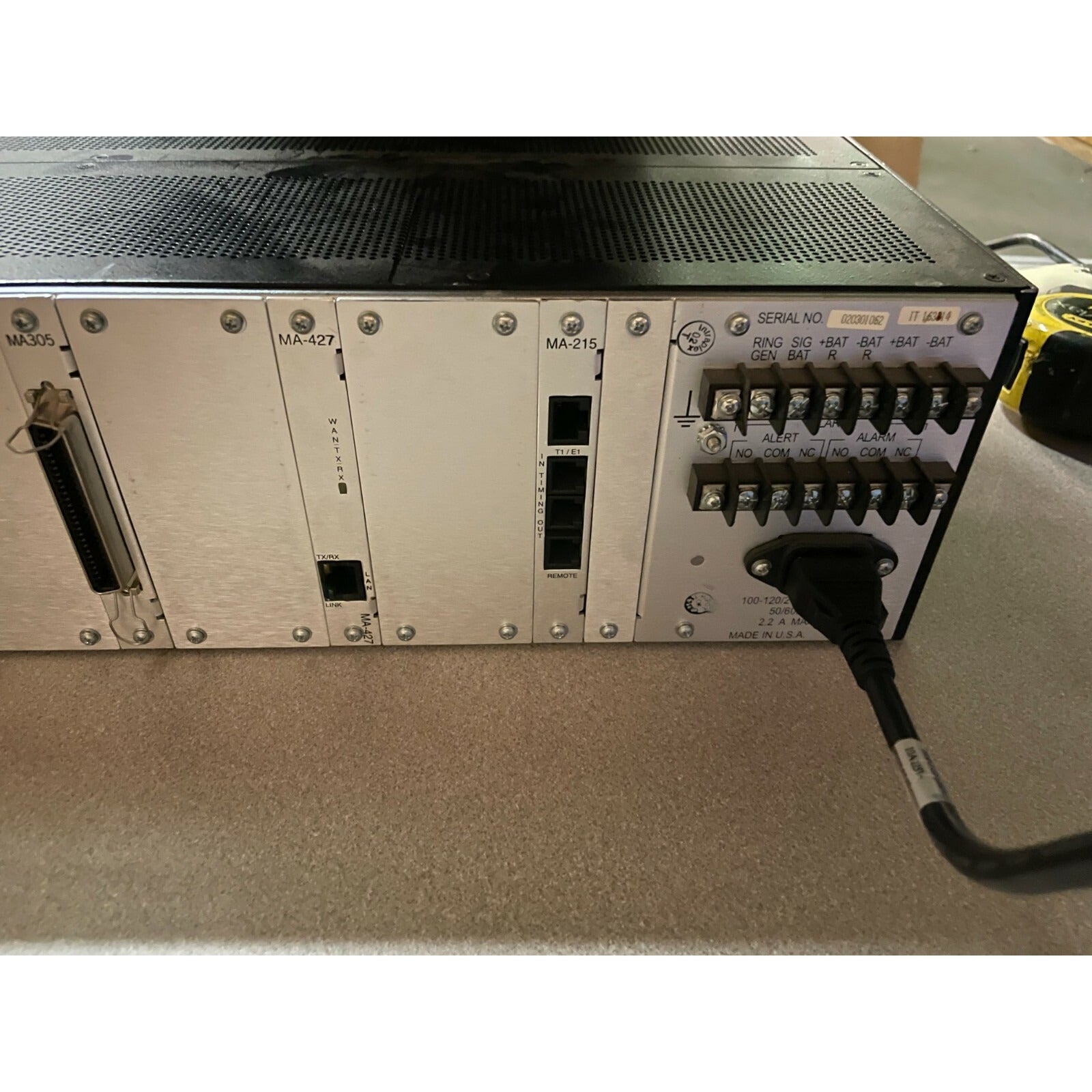 Harris Intraplex STL PLUS Chassis back panel closeup