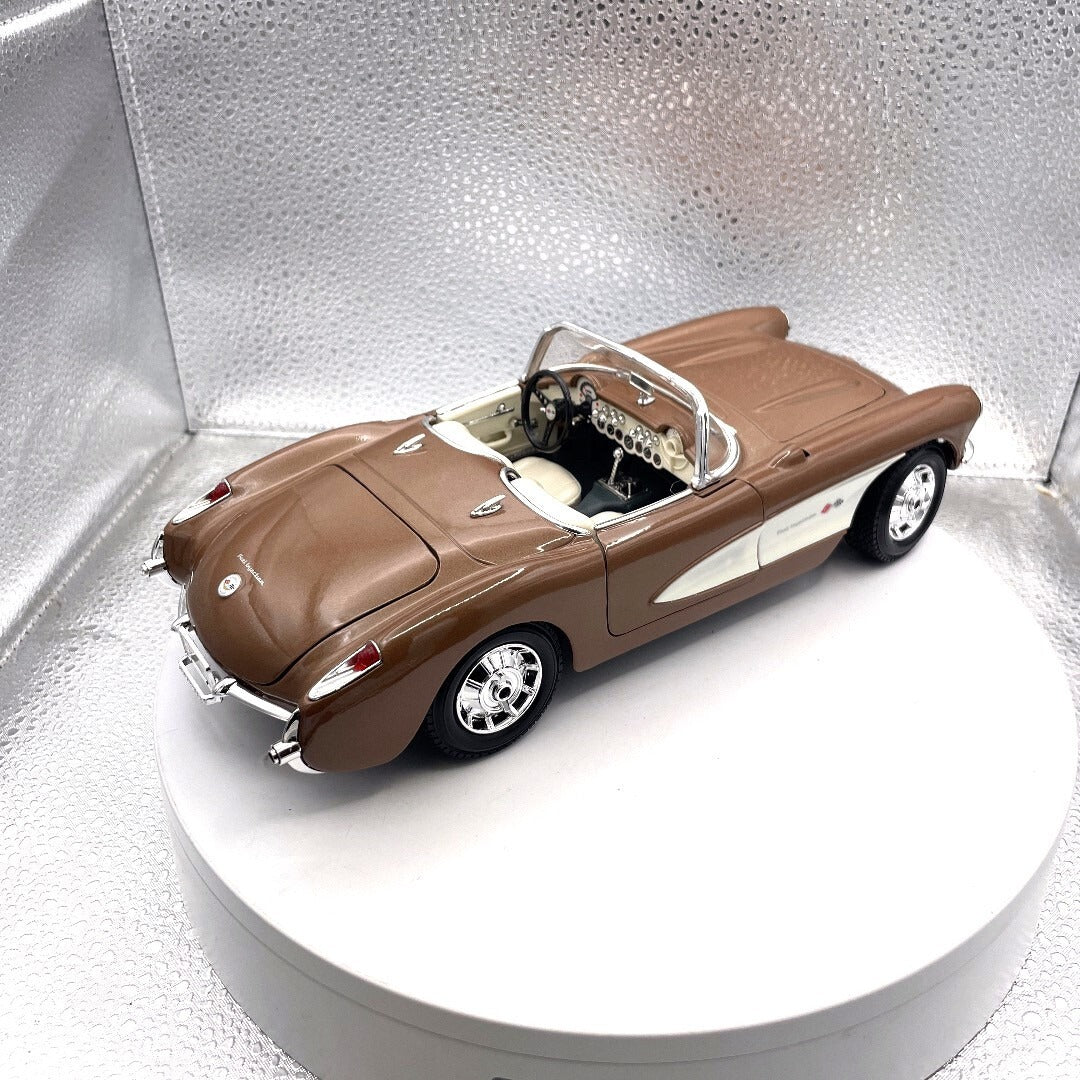 Maisto 1957 Corvette Brown Metallic Die Cast, Scale: 1/18 11320 rear/passenger side view