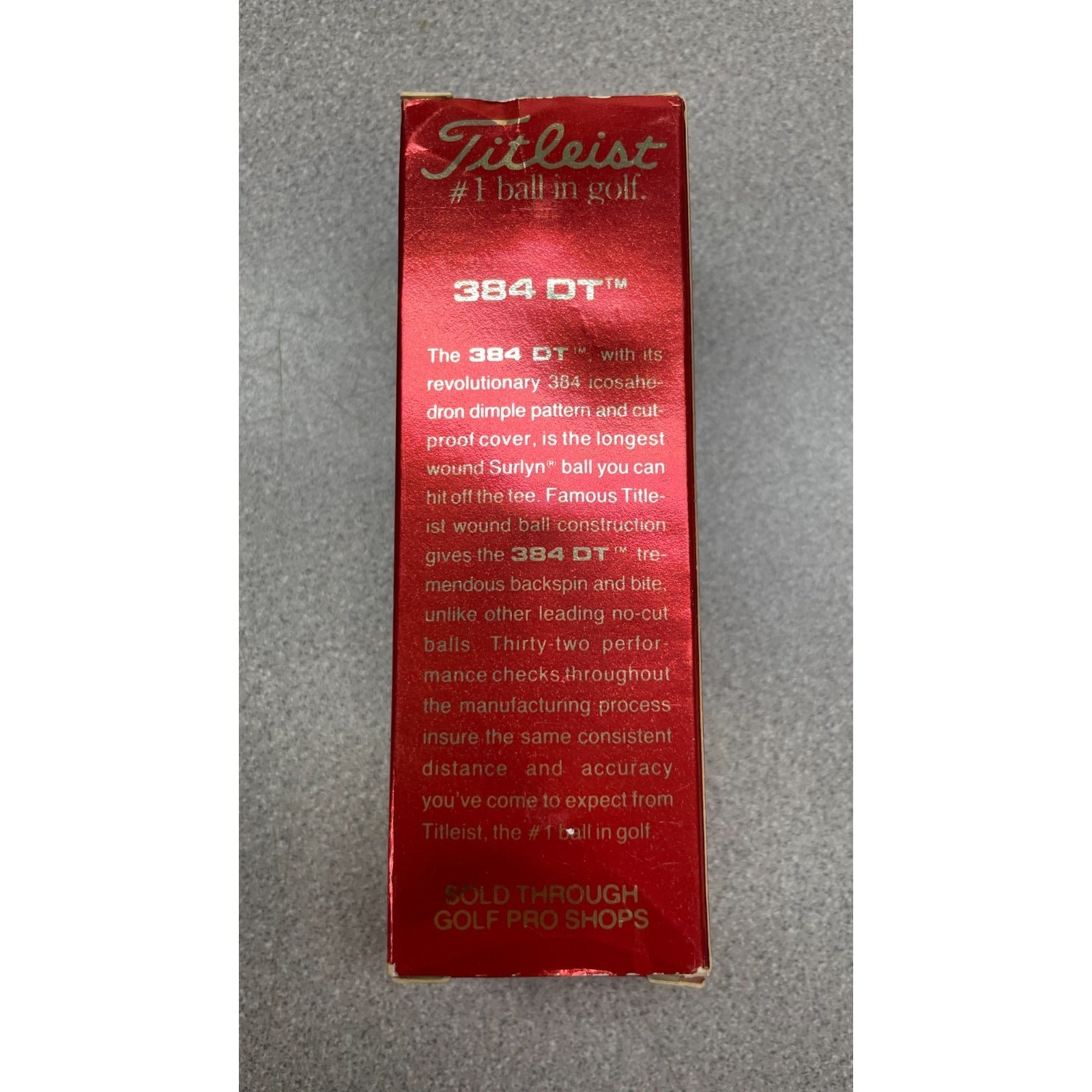 Titleist 384 DT 90 Compression Golf Balls side of box product details