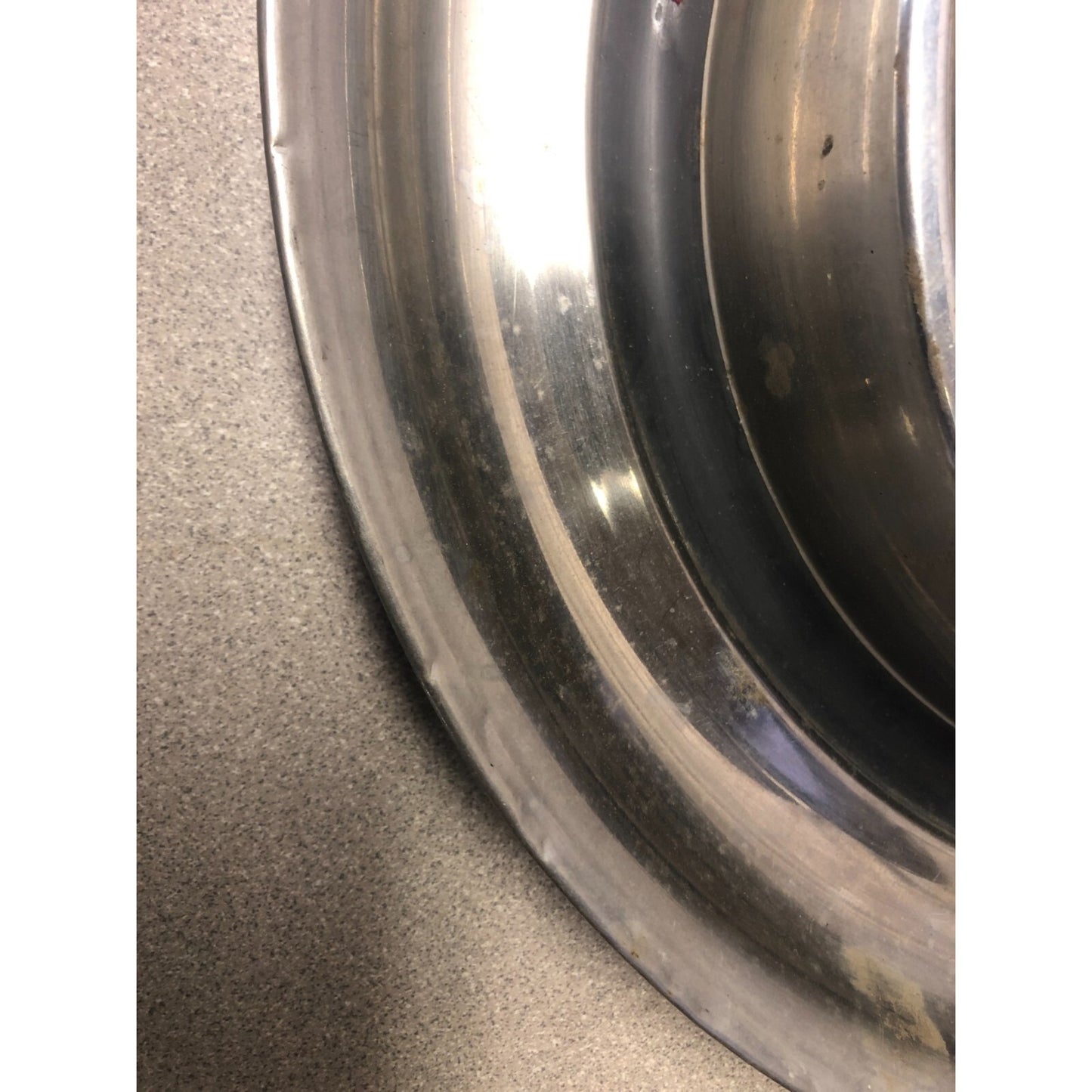 Pair 1958 Pontiac Hub Cap Wheel Cover 14in front view closeup scrtaches