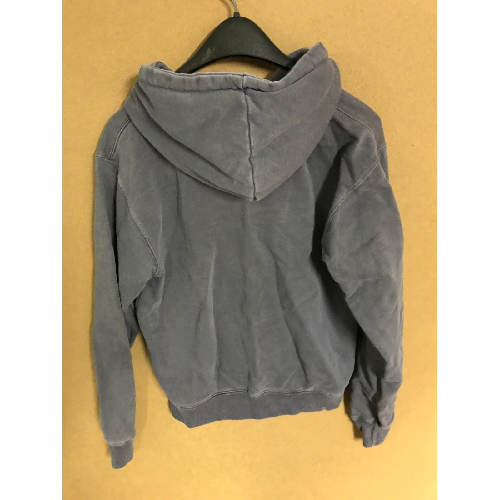 Brandy Melville Zip-up Hoodie Dark Blue/Grey Women's One Size back of hoodie on hanger