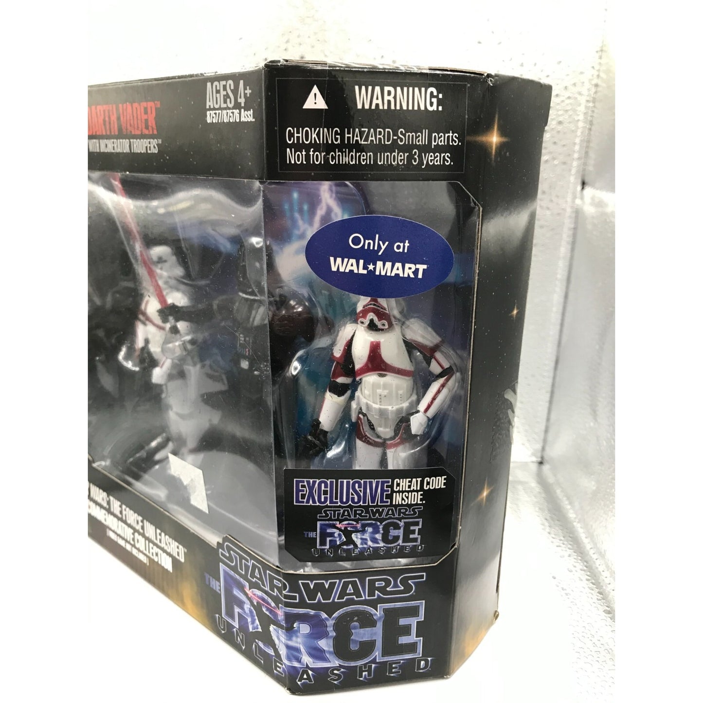 Hasbro Star Wars Darth Vader with Incinerator Troopers Action Figures side of package displaying item