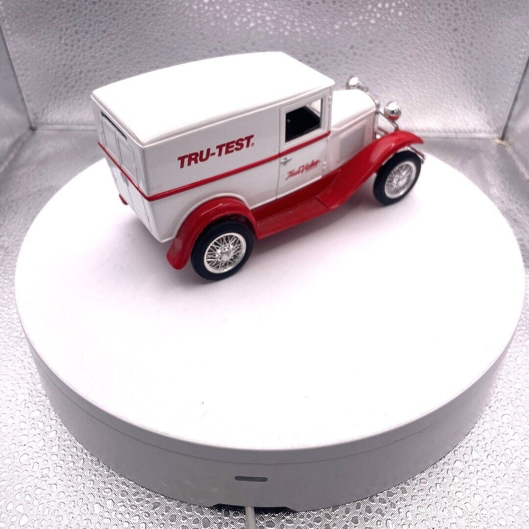 Liberty Classics Ford Model "A" True Value Hardware Tru-Test Bank, Limited Edition Die Cast Coin Bank, WITH KEY rear/passenger side view