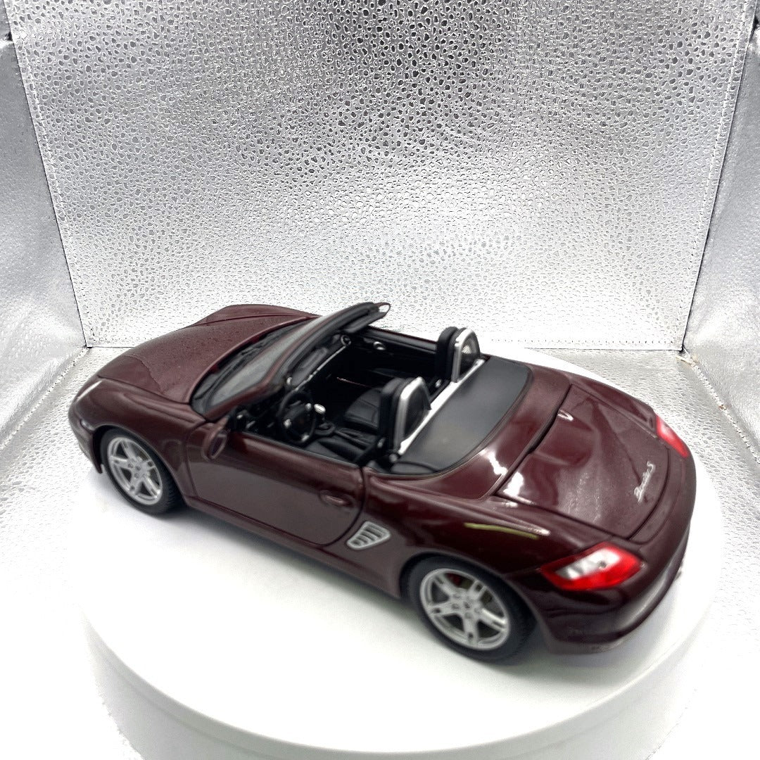 Maisto Porsche Boxster S Type 987 Brown Convertible Die Cast, Scale: 1/18, No. 11710 drivers side/back end view