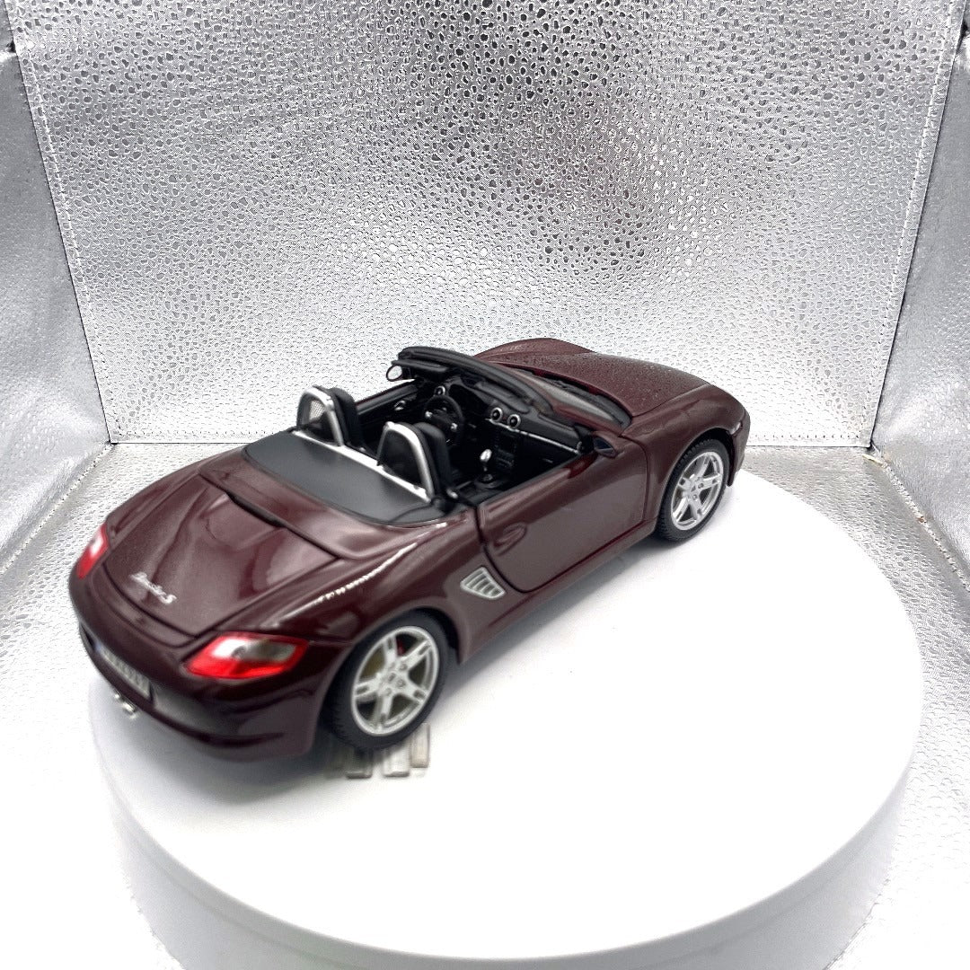 Maisto Porsche Boxster S Type 987 Brown Convertible Die Cast, Scale: 1/18, No. 11710 back end/passenger side view