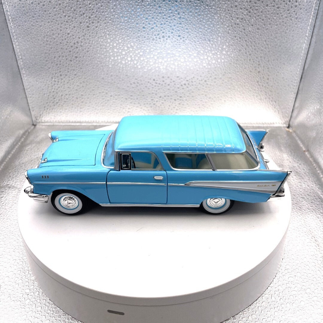 Road Signature 1957 Chevrolet Nomad Light Blue Die Cast, Scale: 1/24, No. 24203 driver's side view