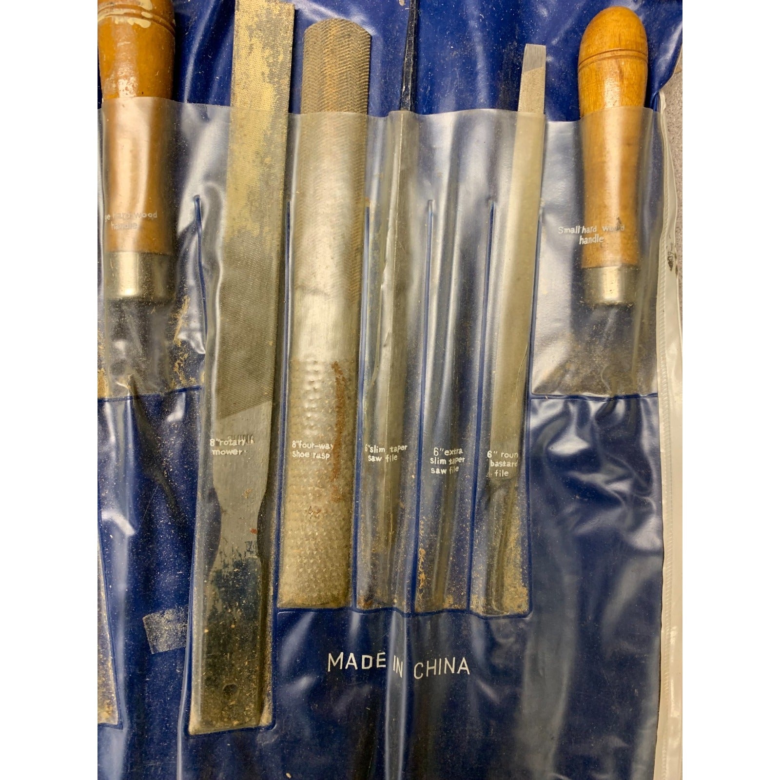 12pc Hand File Assortment  closeup of files in plastic case