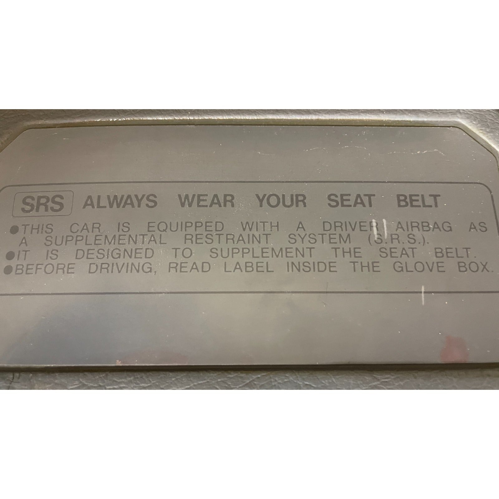 OEM Honda Civic Del Sol Left Driver Side Visor warning label