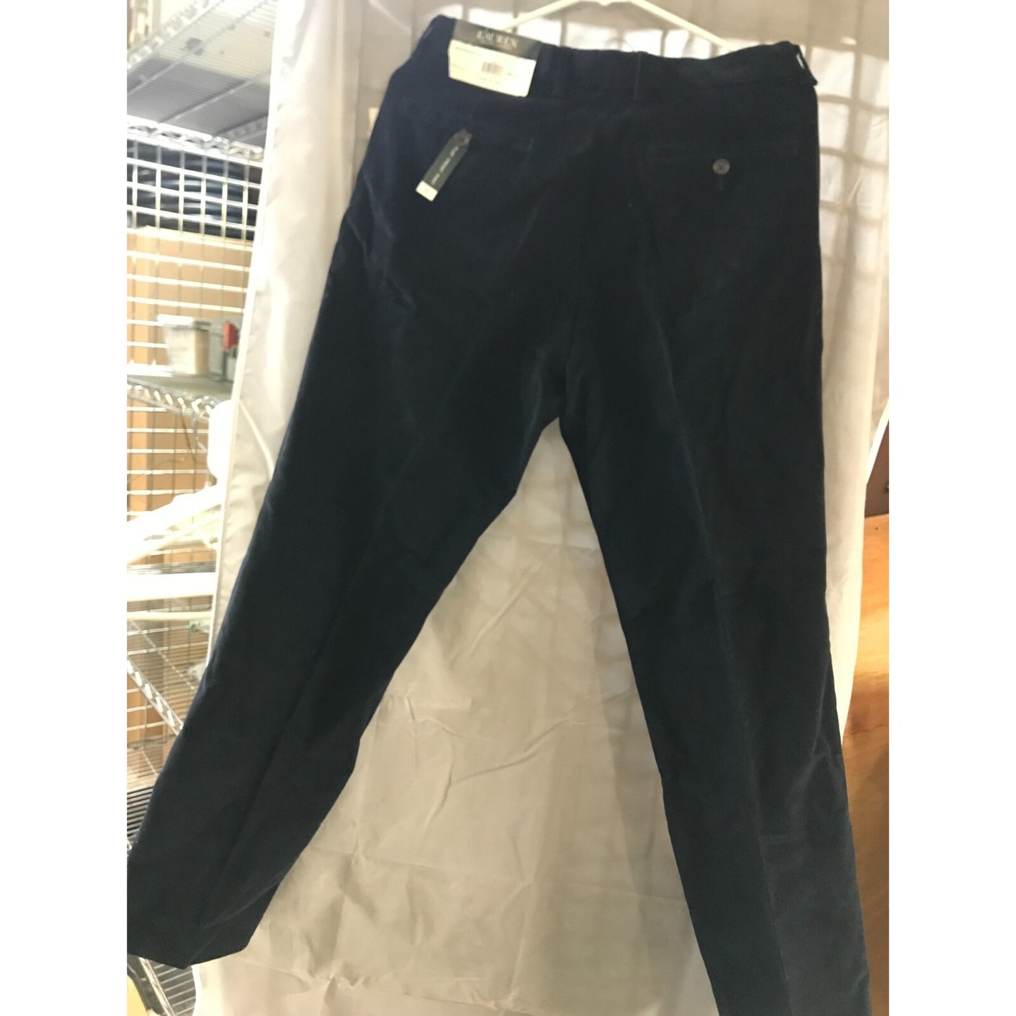 Ralph Lauren Flat Front Corduroy Pants 33x30 Men's Navy - New