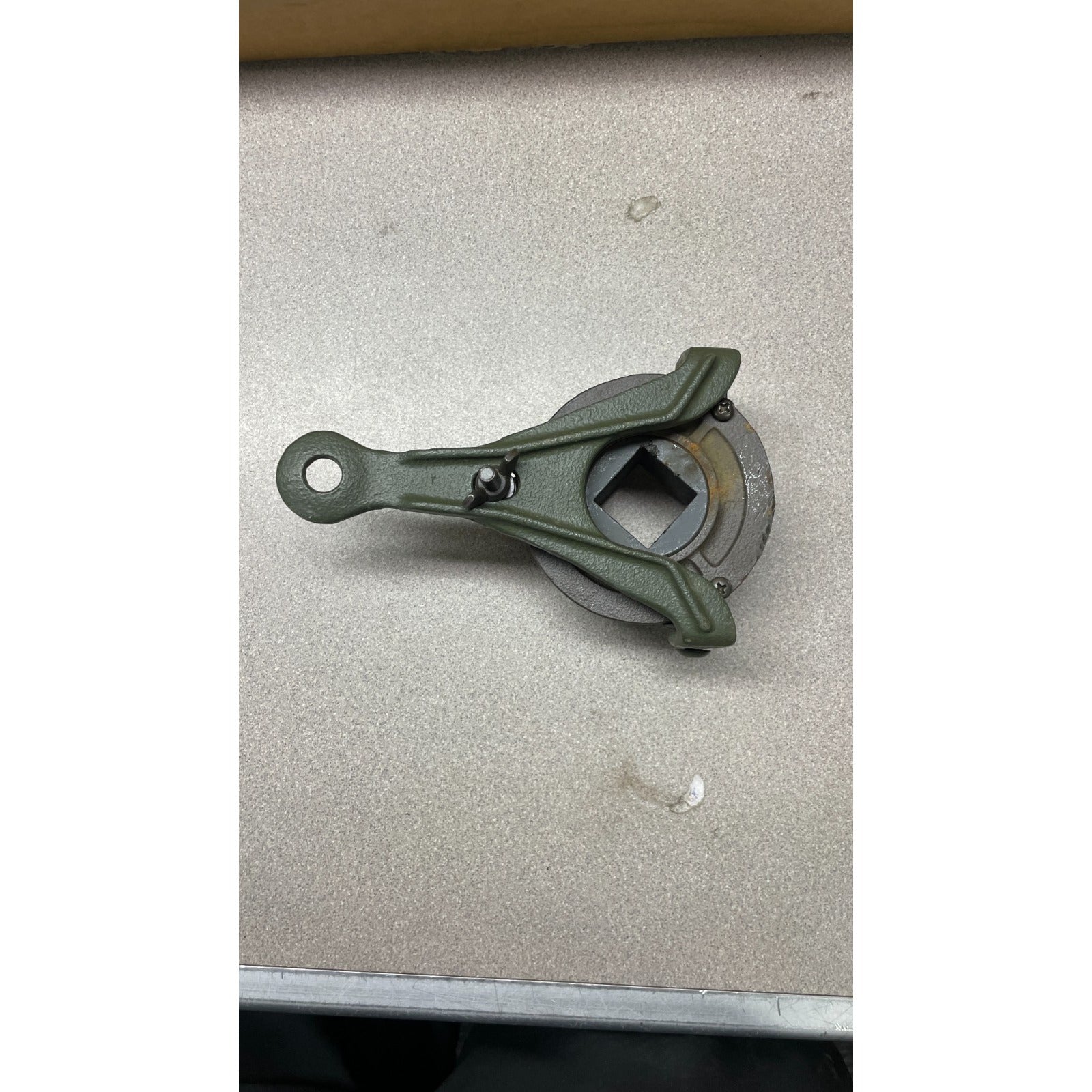 Crank Attachment for Military 4 Post Hand Crank Lift closeup of socket drive