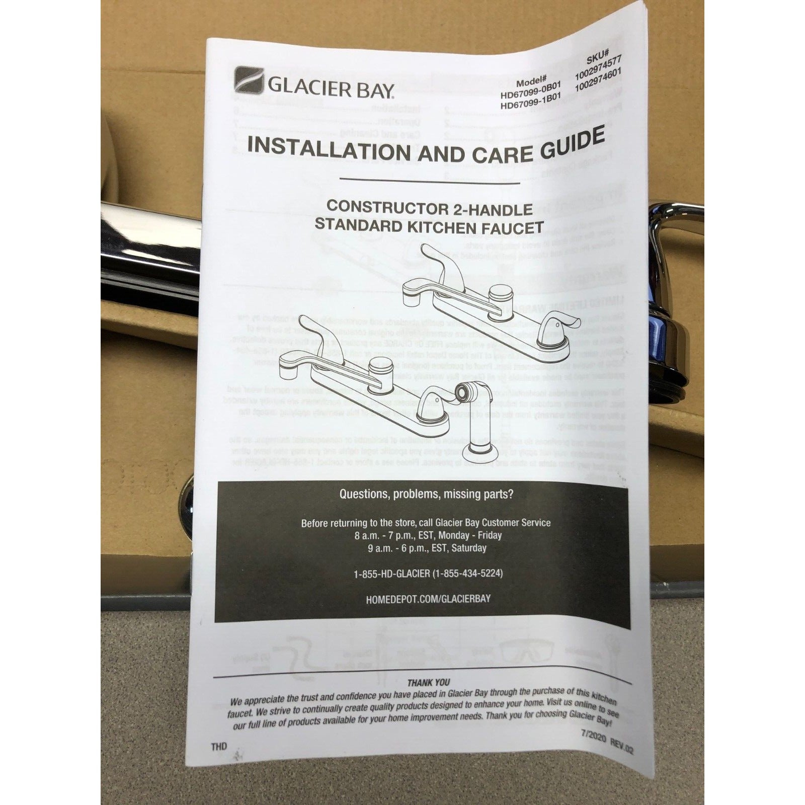 Glacier Bay Chrome Faucet Handles and Gasket (Faucet not Included) installation guide