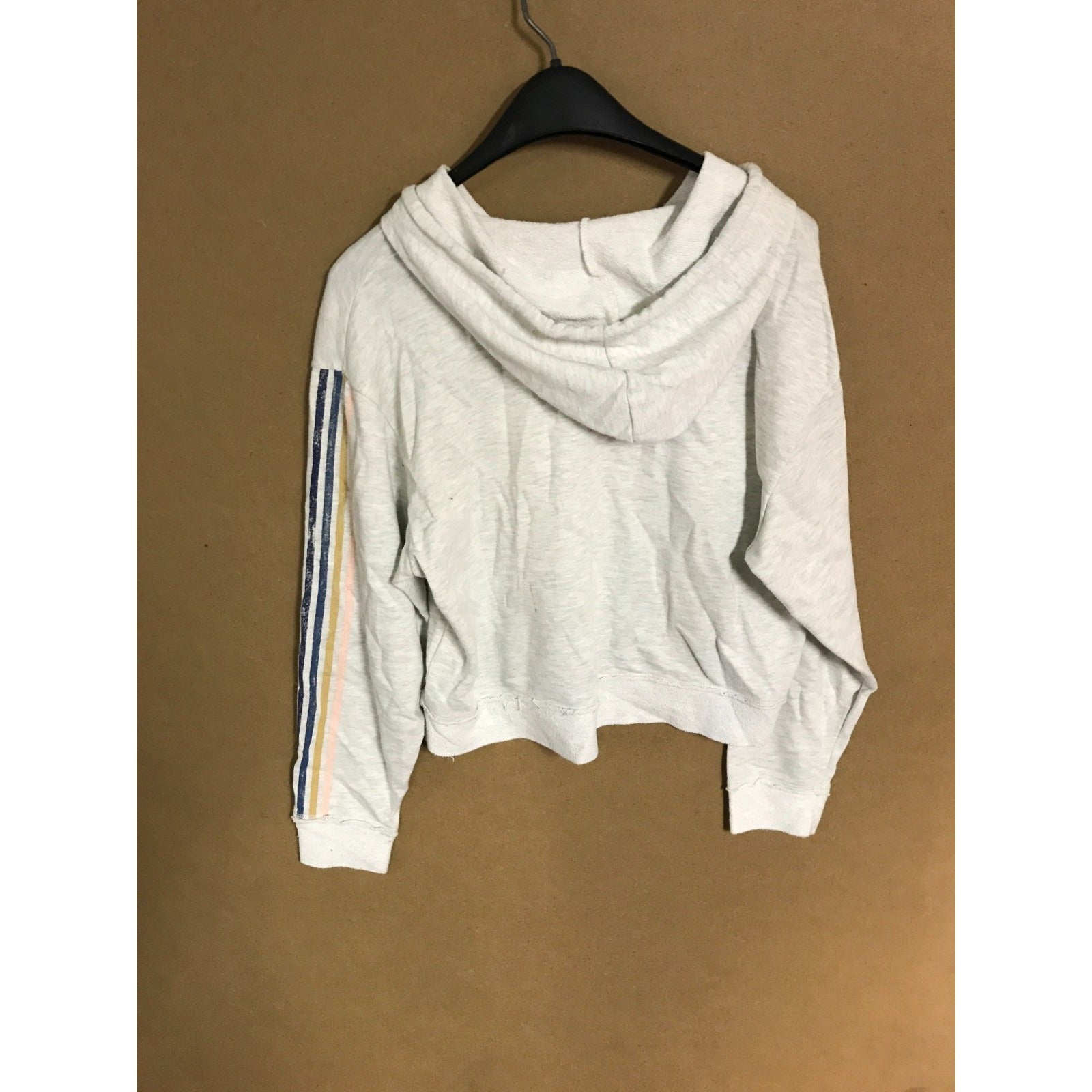 Ripcurl Hoodie Light Grey Women's XS back of hoodie on hanger