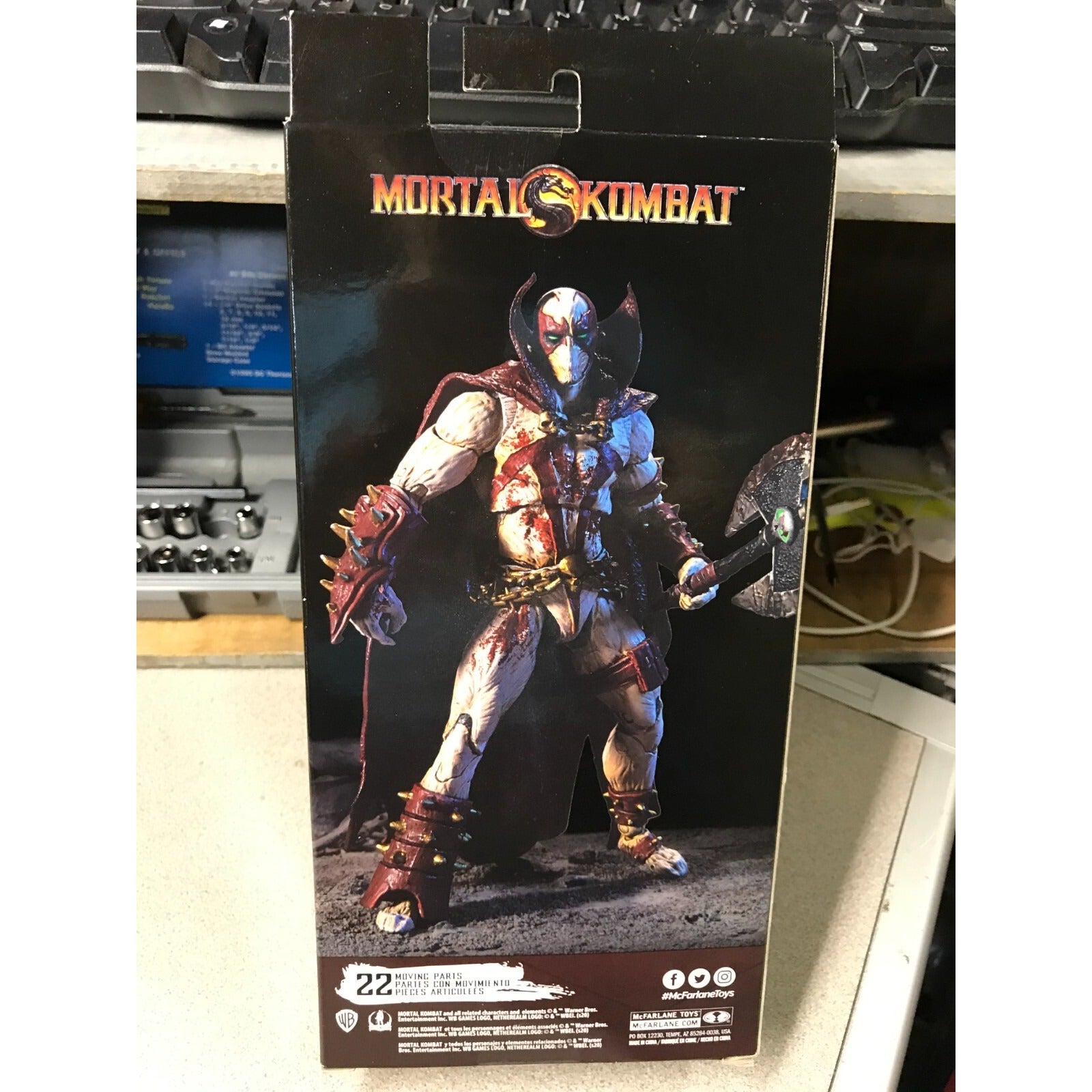 Mortal Combat Spawn Blood Feud Hunter Action Figure back of package item details