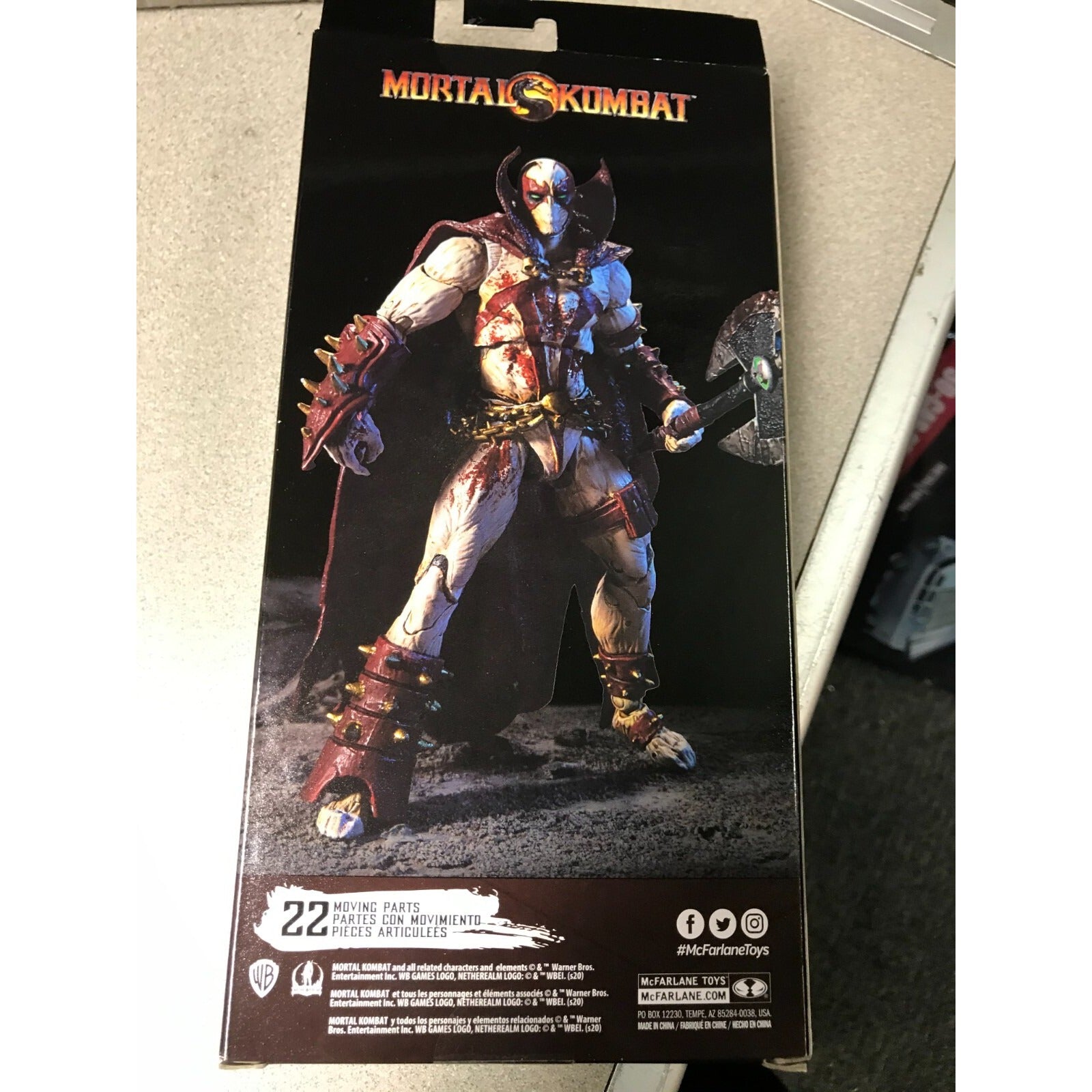 Mortal Combat Spawn Blood Feud Hunter Action Figure back of package item details