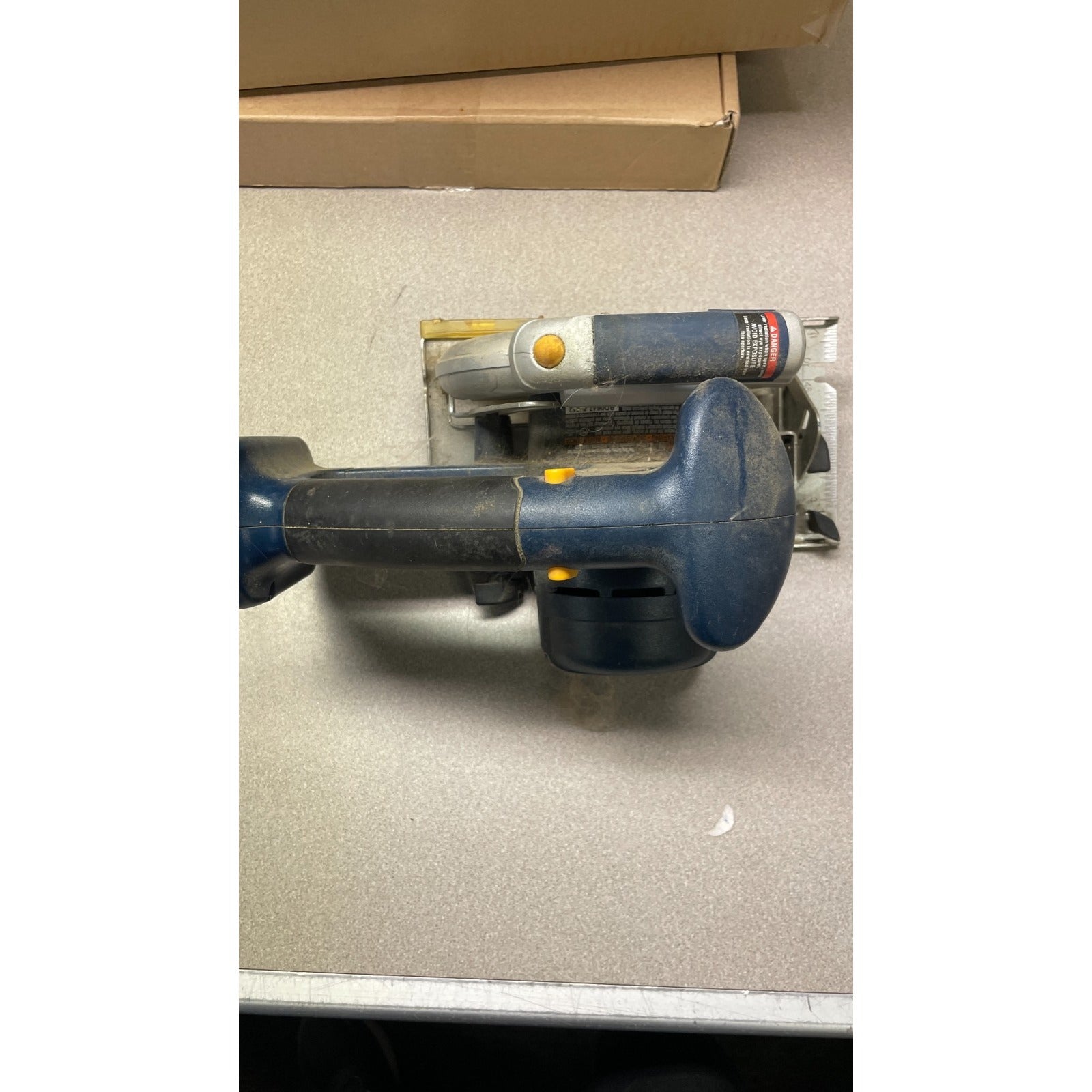 RYOBI 18 volt Cordless Circular Saw top view of saw