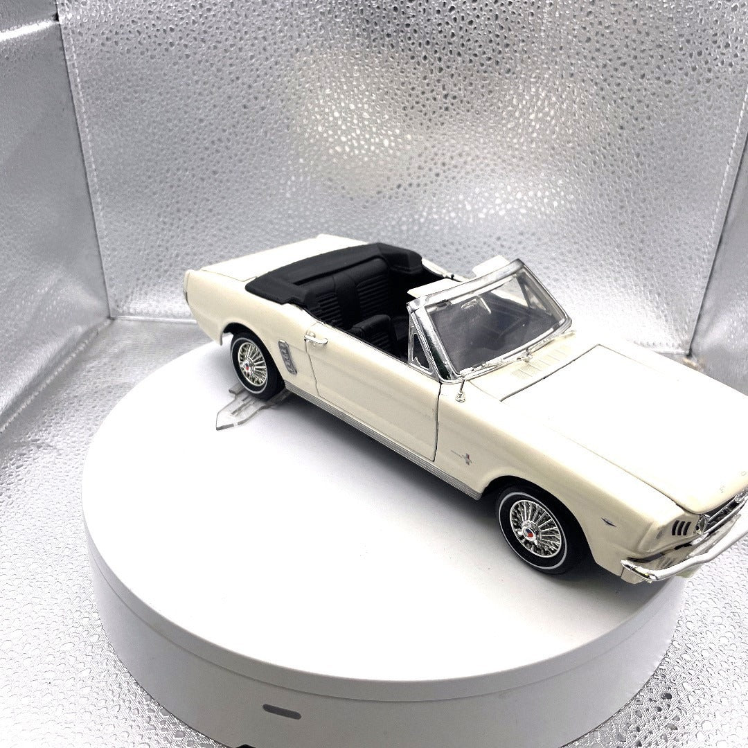 Motor Max 1964-1/2 Mustang Ivory Die Cast, Scale: 1/18, No. 73145 passenger side/front end view